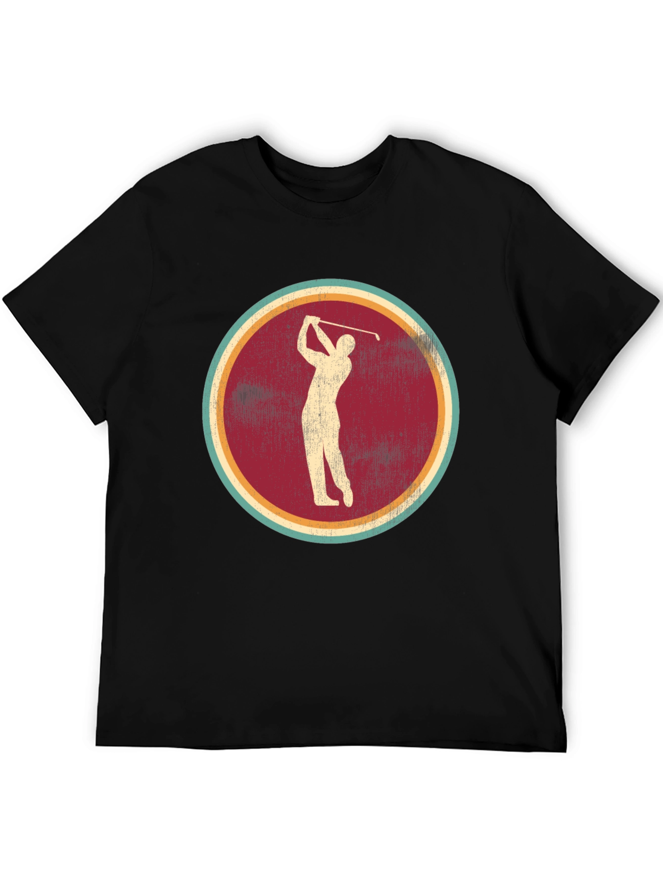 Black Vintage Golf Tee - Retro Golfer Graphic T-Shirt view 5