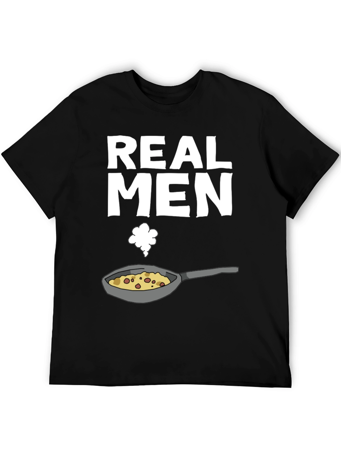 Black Real Men Cook T-Shirt - Funny Culinary Graphic Tee view 5
