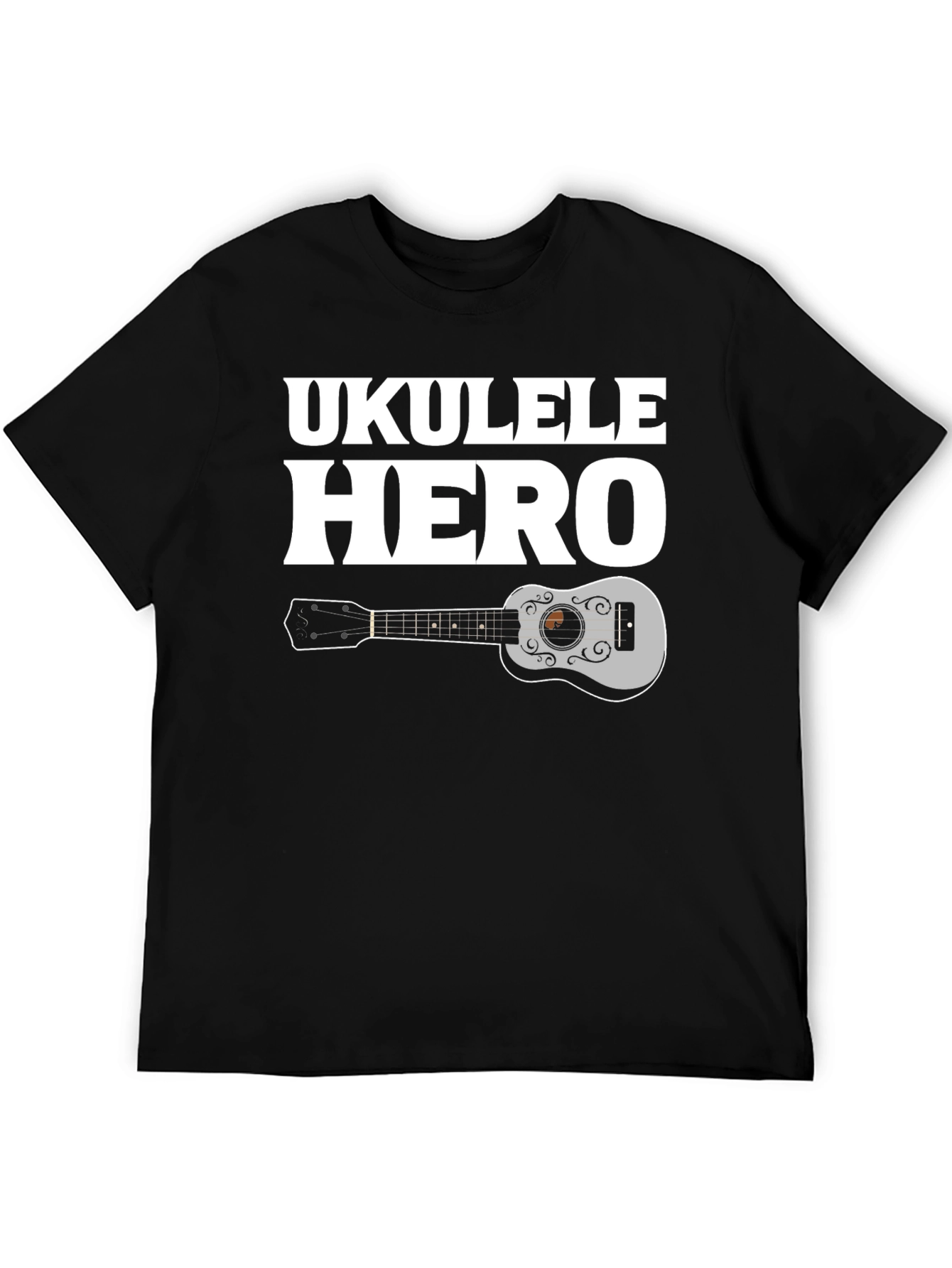 Black Ukulele Hero Graphic Tee - Black view 5