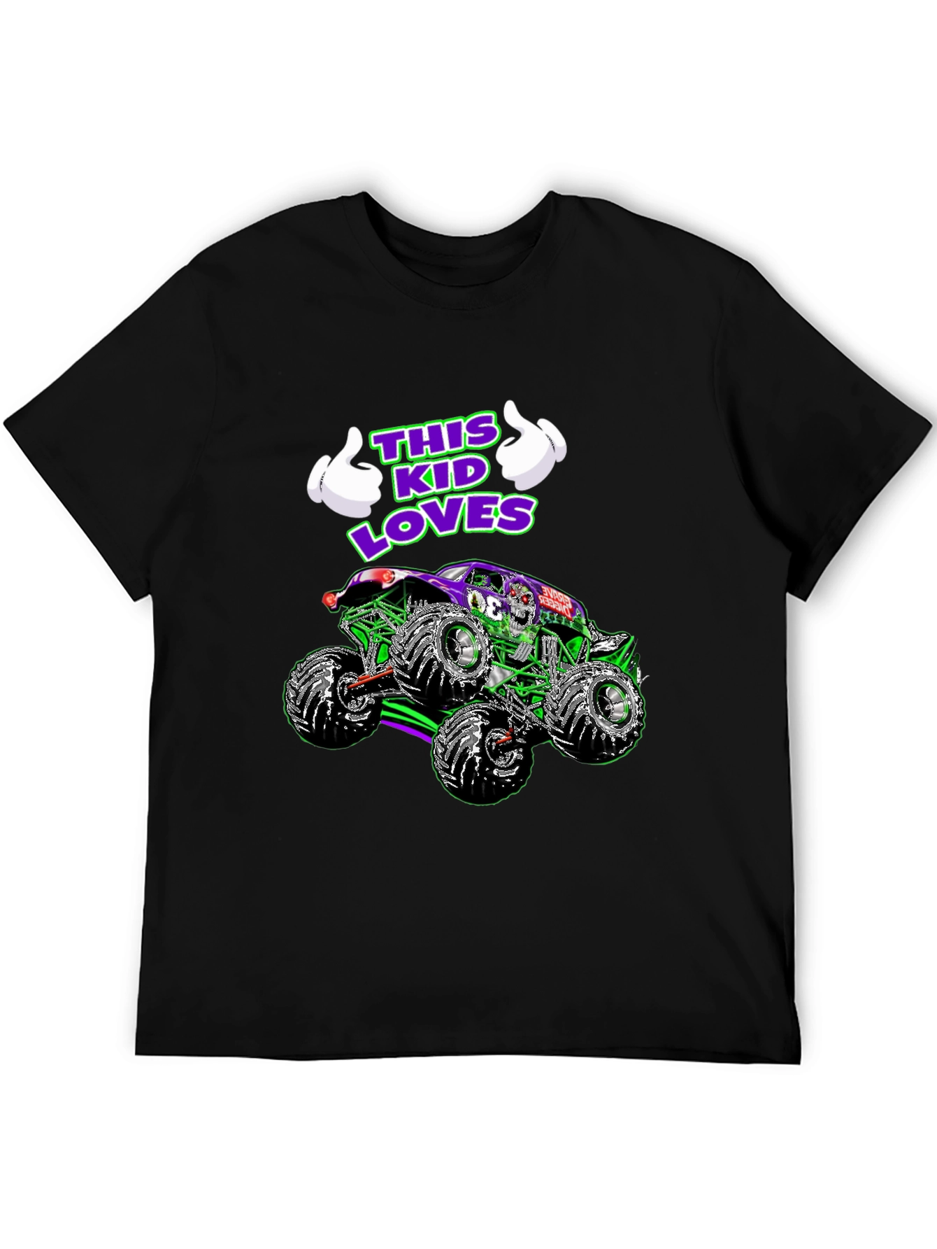 Black This Kid Loves Monster Trucks T-Shirt view 5