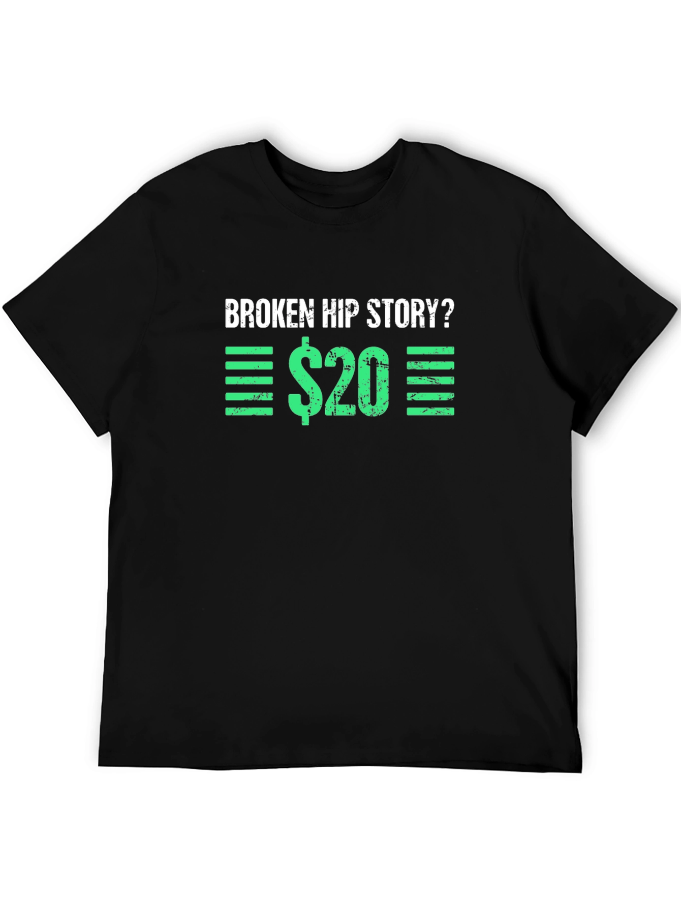 Black Broken Hip Story T-Shirt - Funny Graphic Tee view 5