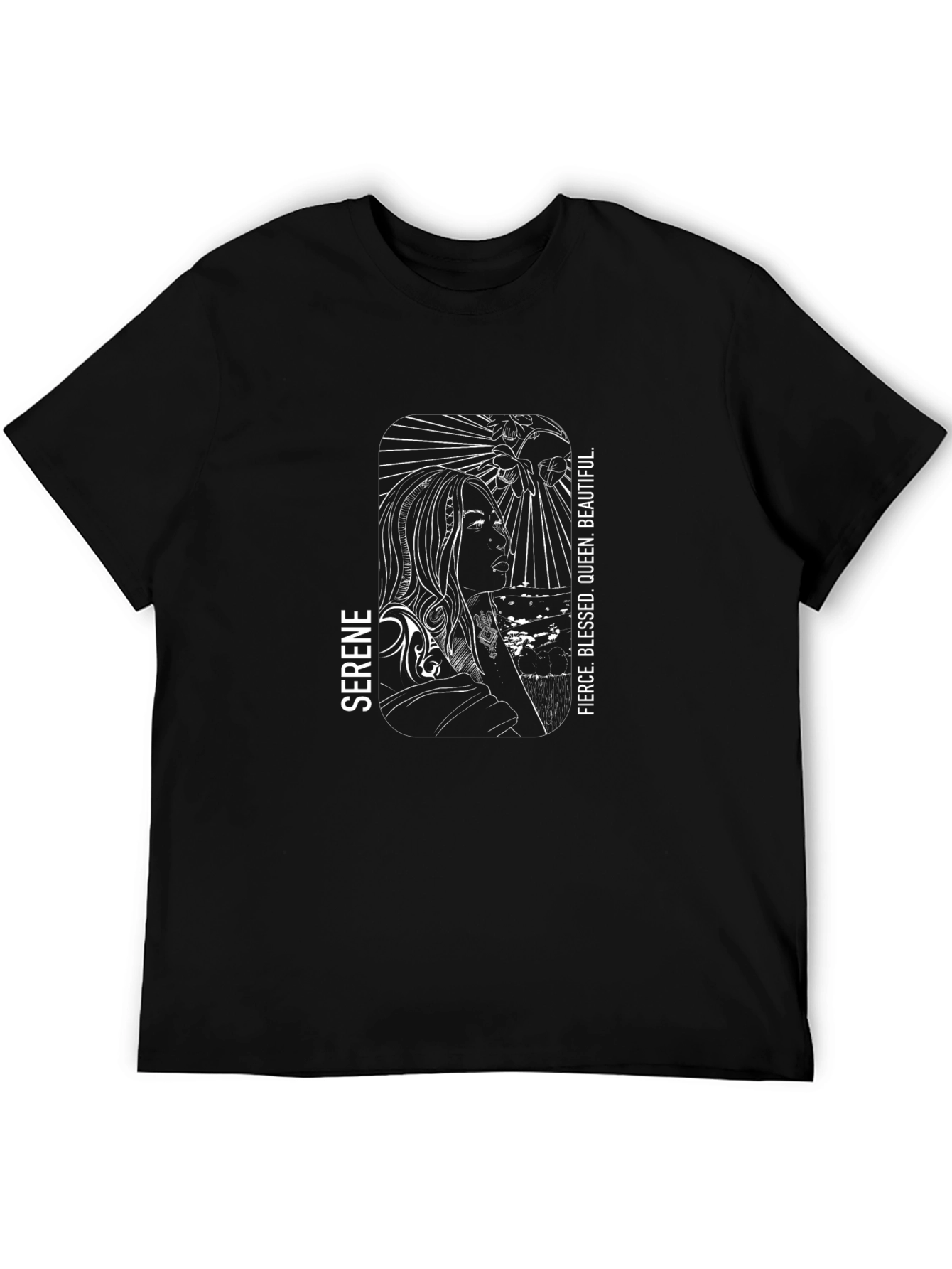 Black Serene Queen Graphic Tee - Black view 5