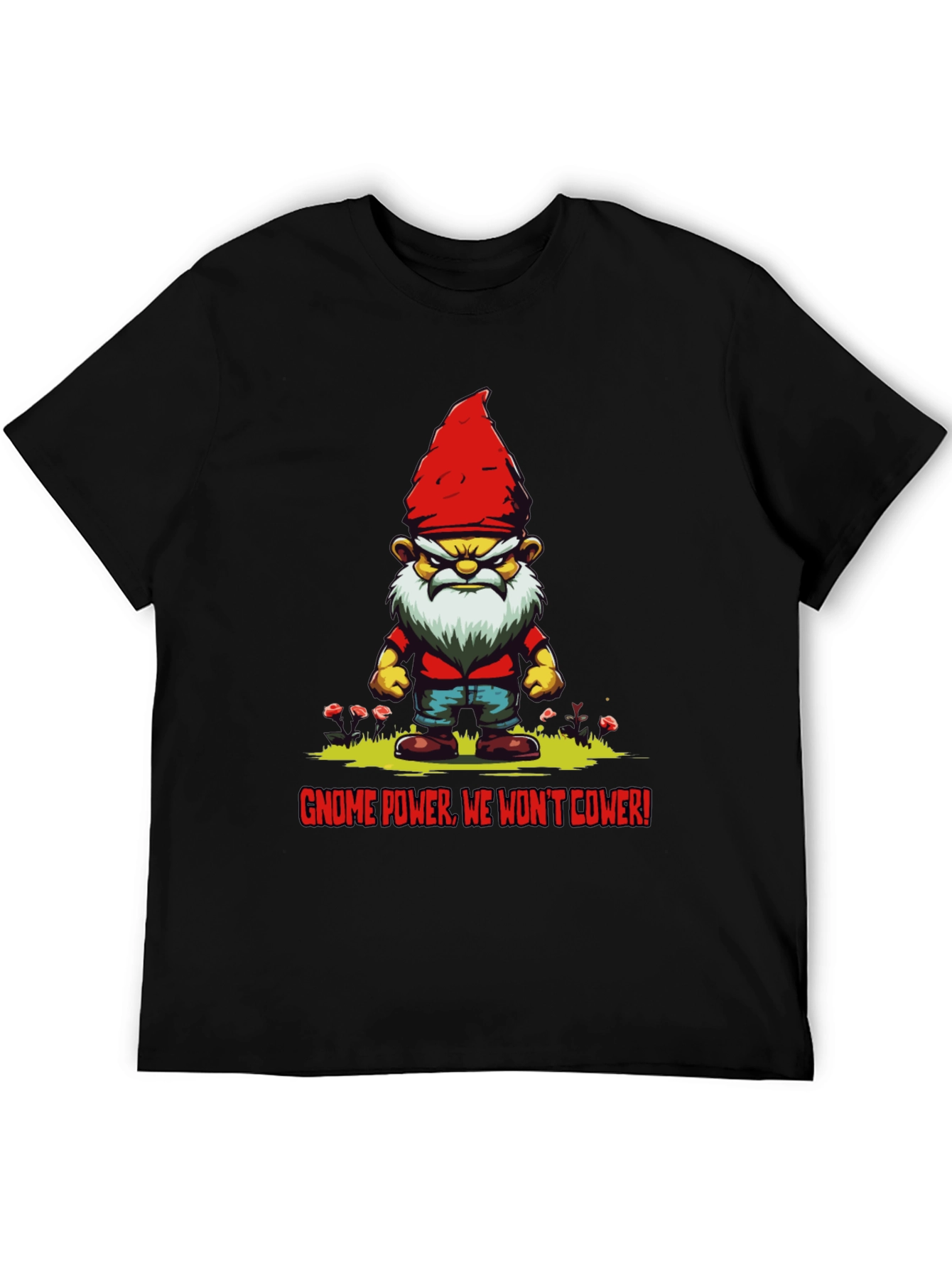 Black Gnome Power T-Shirt - We Won't Cower! view 5