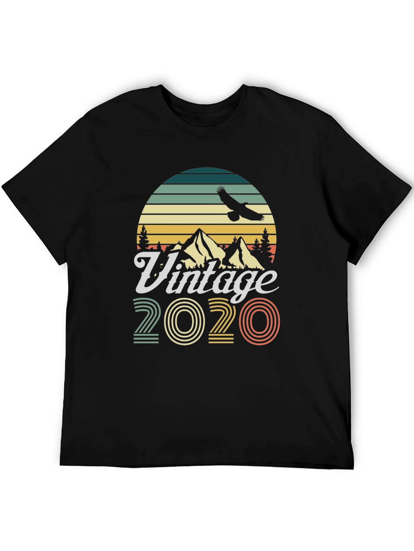 Black Vintage 2020 Graphic T-Shirt view 5