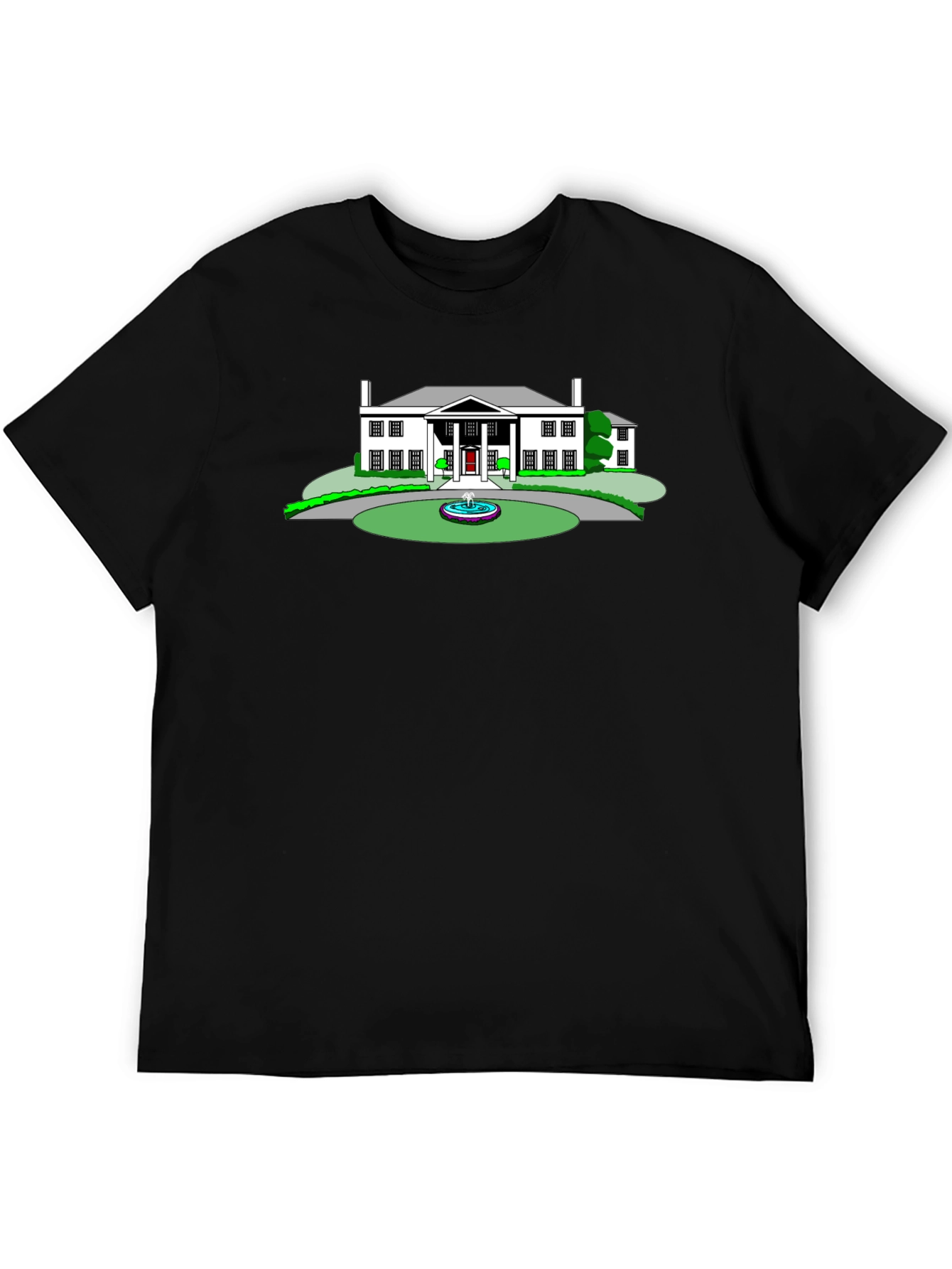 Black Mansion Graphic Tee - Black Crew Neck T-Shirt view 5