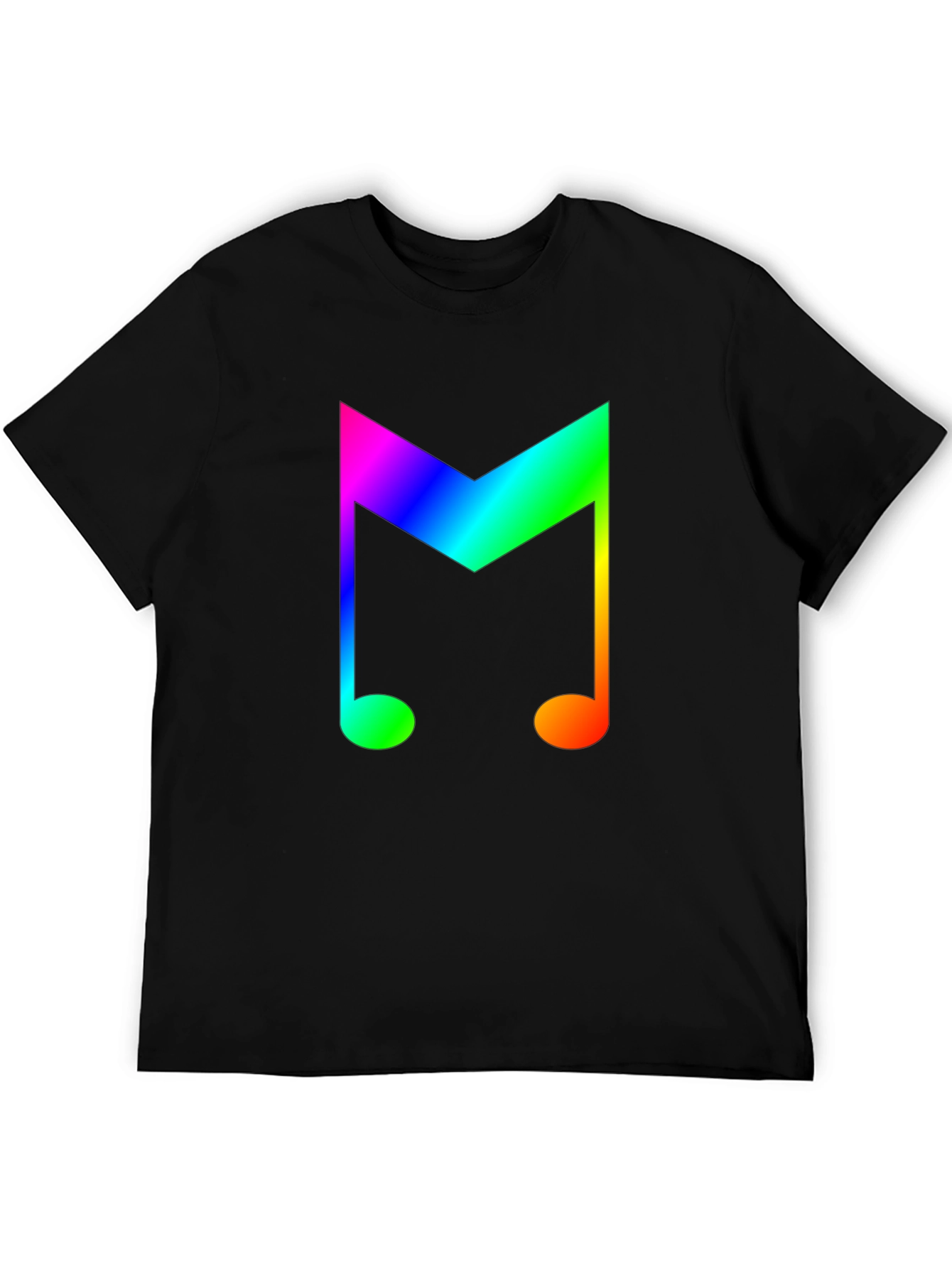 Black Rainbow Music Note Graphic Tee - Stylish Cotton Shirt view 5