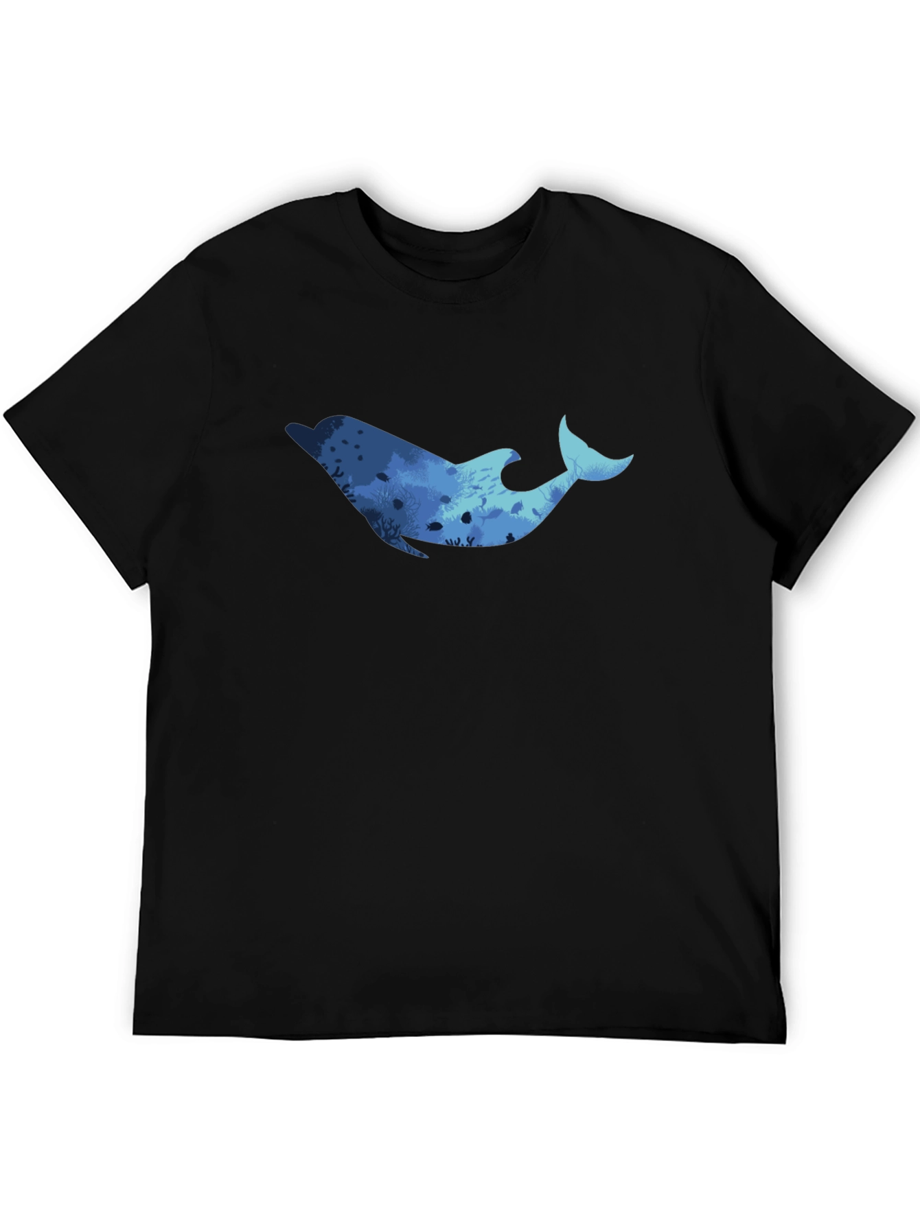 Black Dolphin Reef Graphic Black T-Shirt view 5