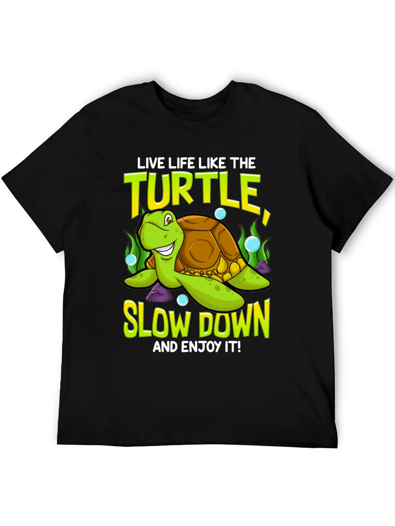 Black Live Like the Turtle Graphic T-Shirt view 5