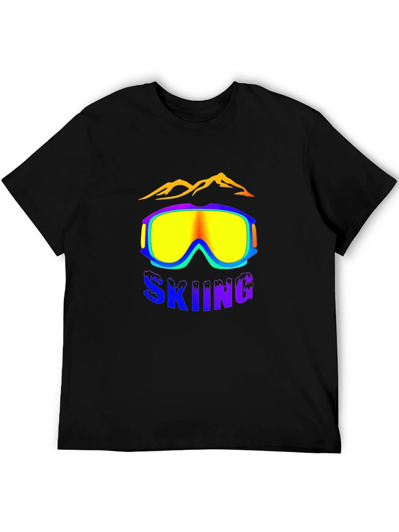 Black Skiing Graphic Tee - Black view 5