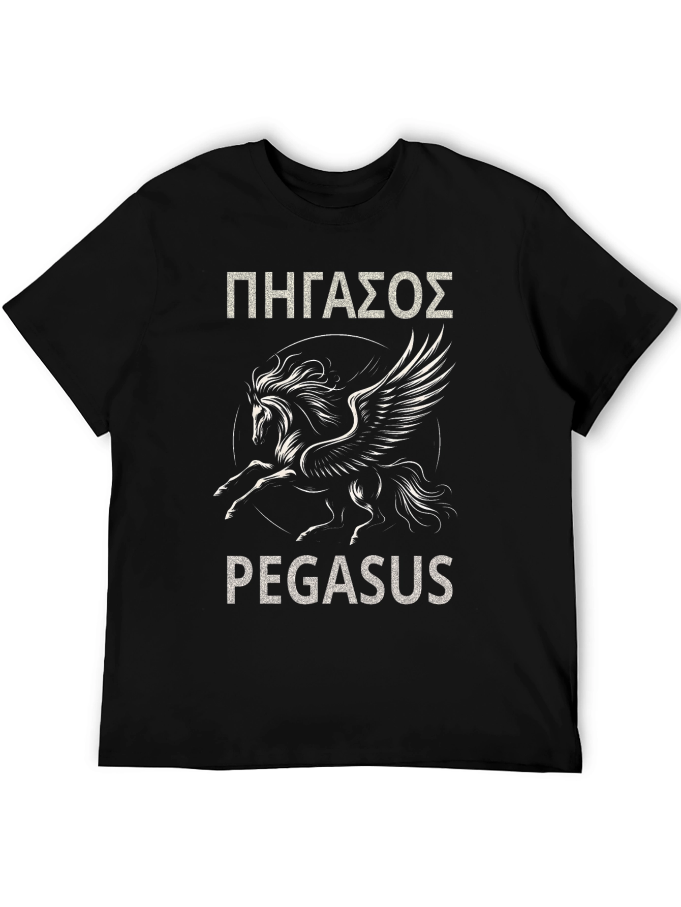 Black Pegasus Graphic T-Shirt - Mythical Creature Design view 5