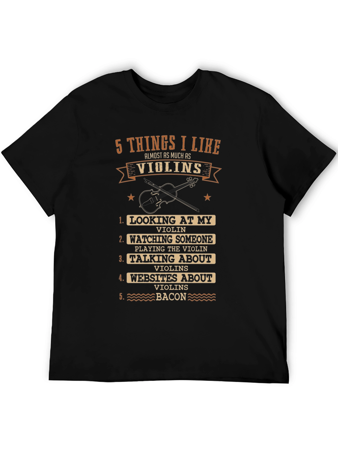 Black Violin Lover's T-Shirt - 5 Things I Like view 5