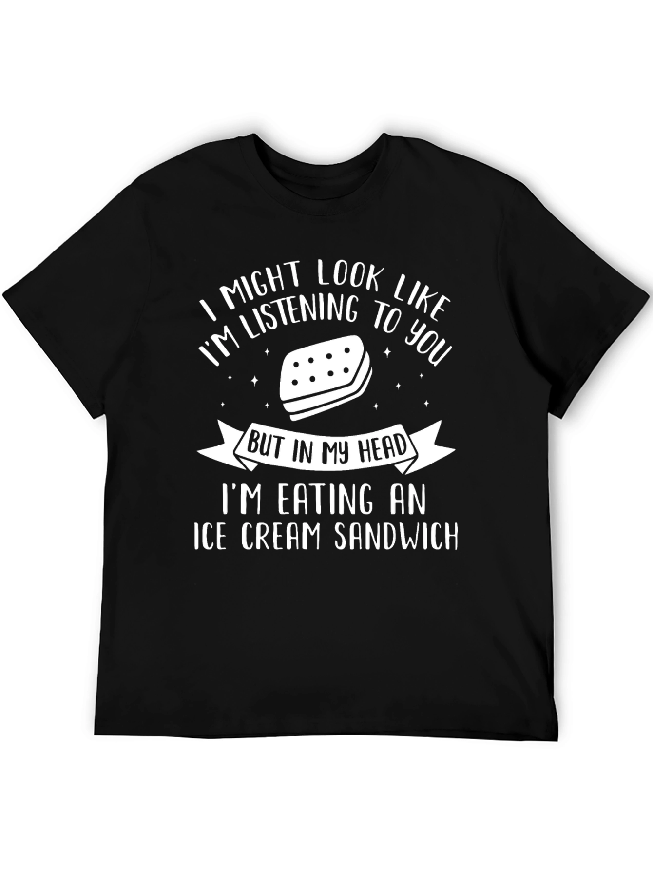 Black Ice Cream Sandwich Graphic Tee - Funny T-Shirt view 5