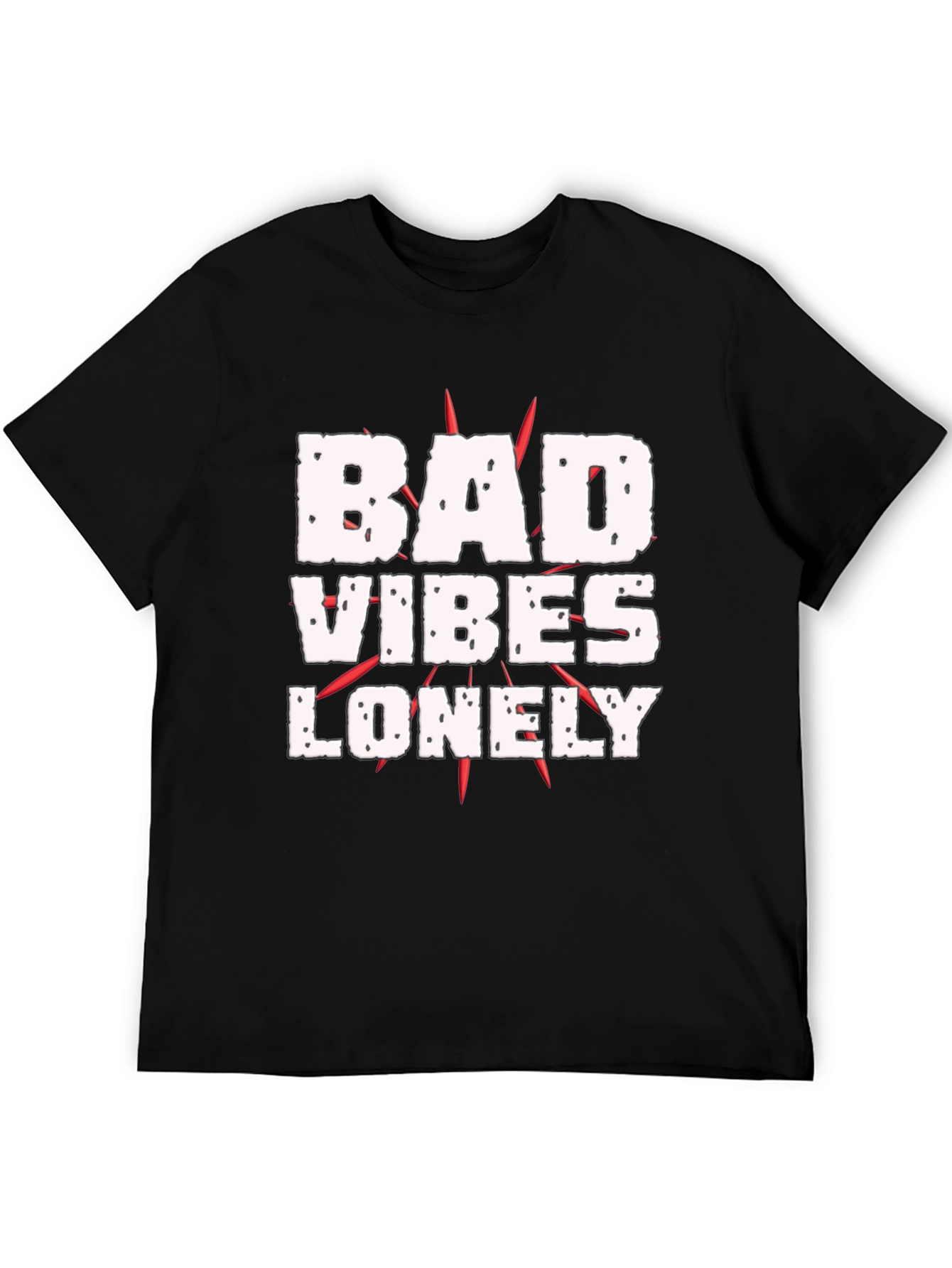 Black Bad Vibes Lonely Graphic Tee - Black T-Shirt view 5