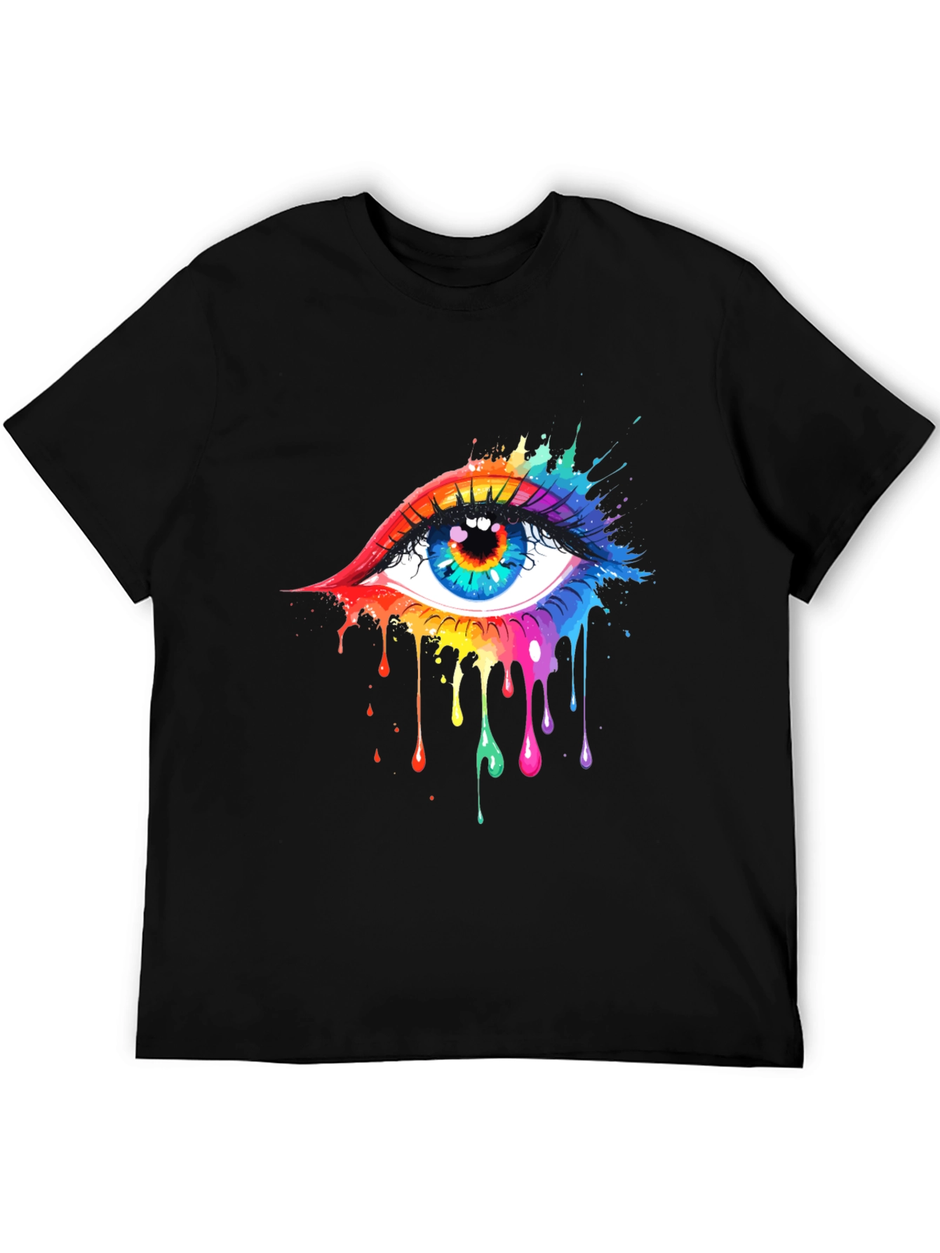 Rainbow Eye Black T-Shirt - 5