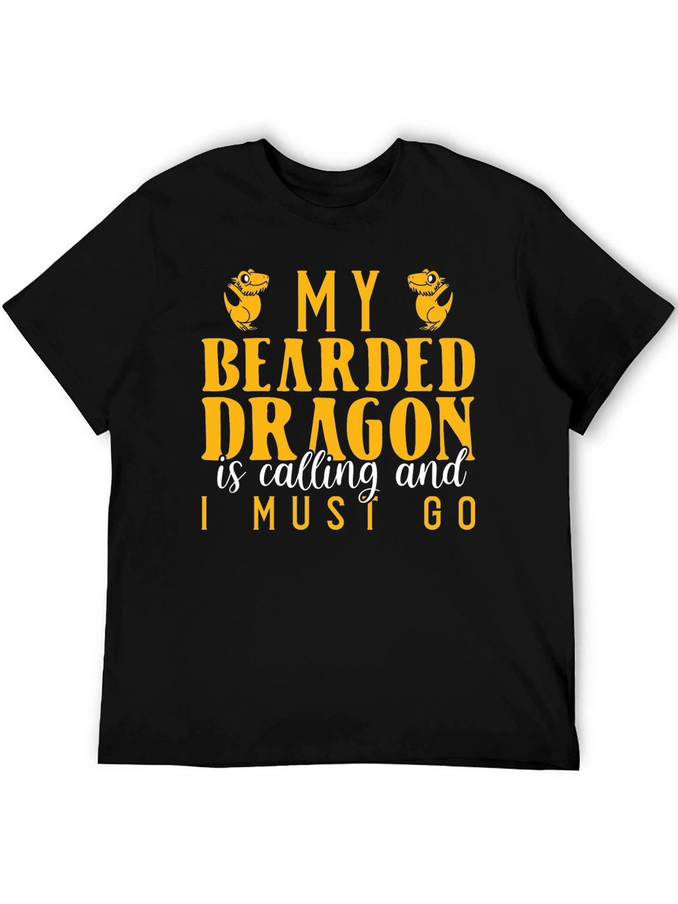 Black Bearded Dragon Calling Graphic Tee, Pet Lover T-Shirt view 5
