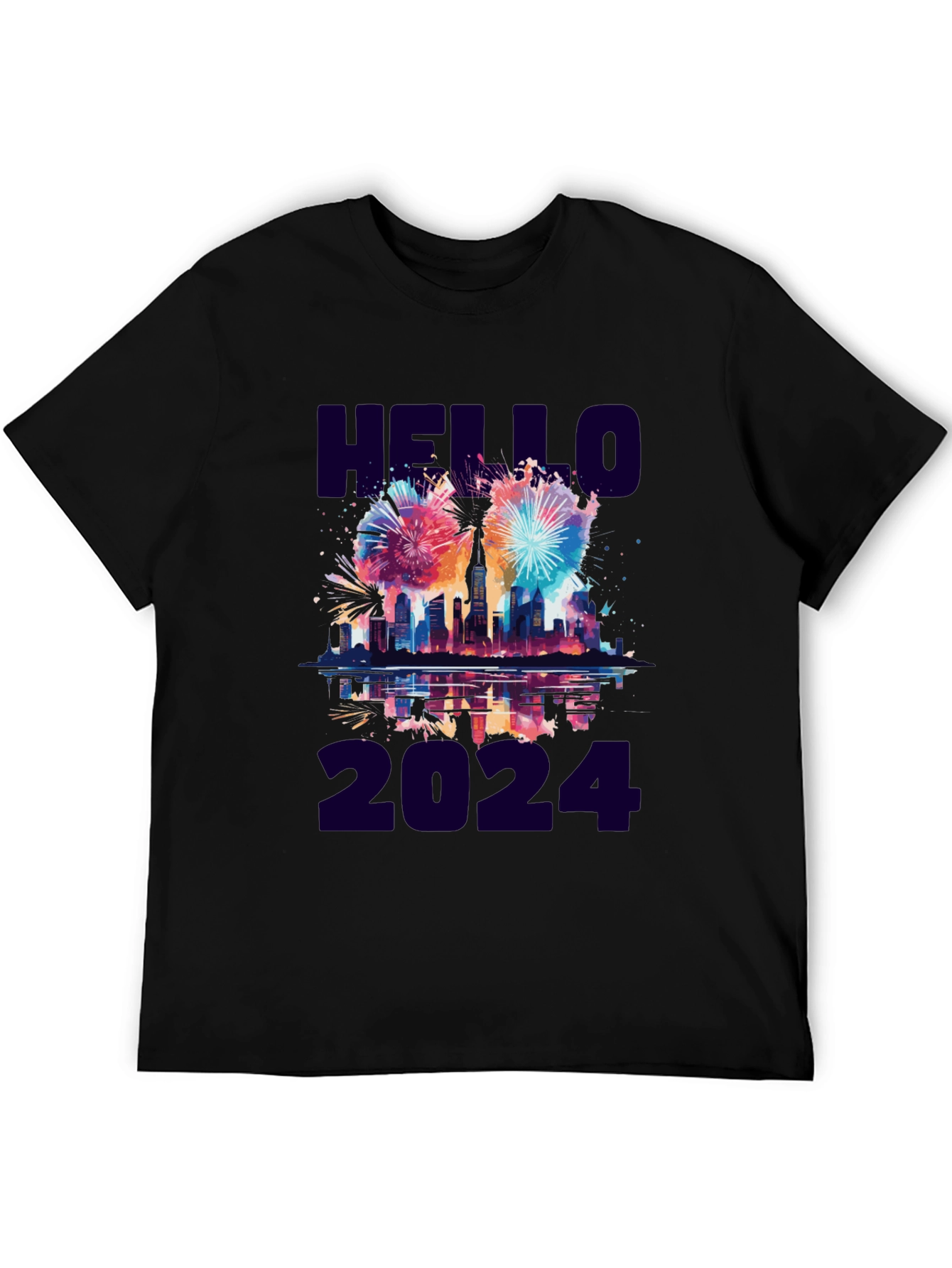 Hello 2024 Fireworks Graphic Tee - 5