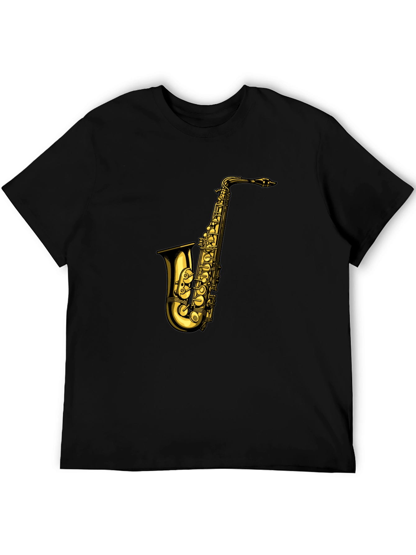 Black Saxophone Graphic T-Shirt - Black view 5