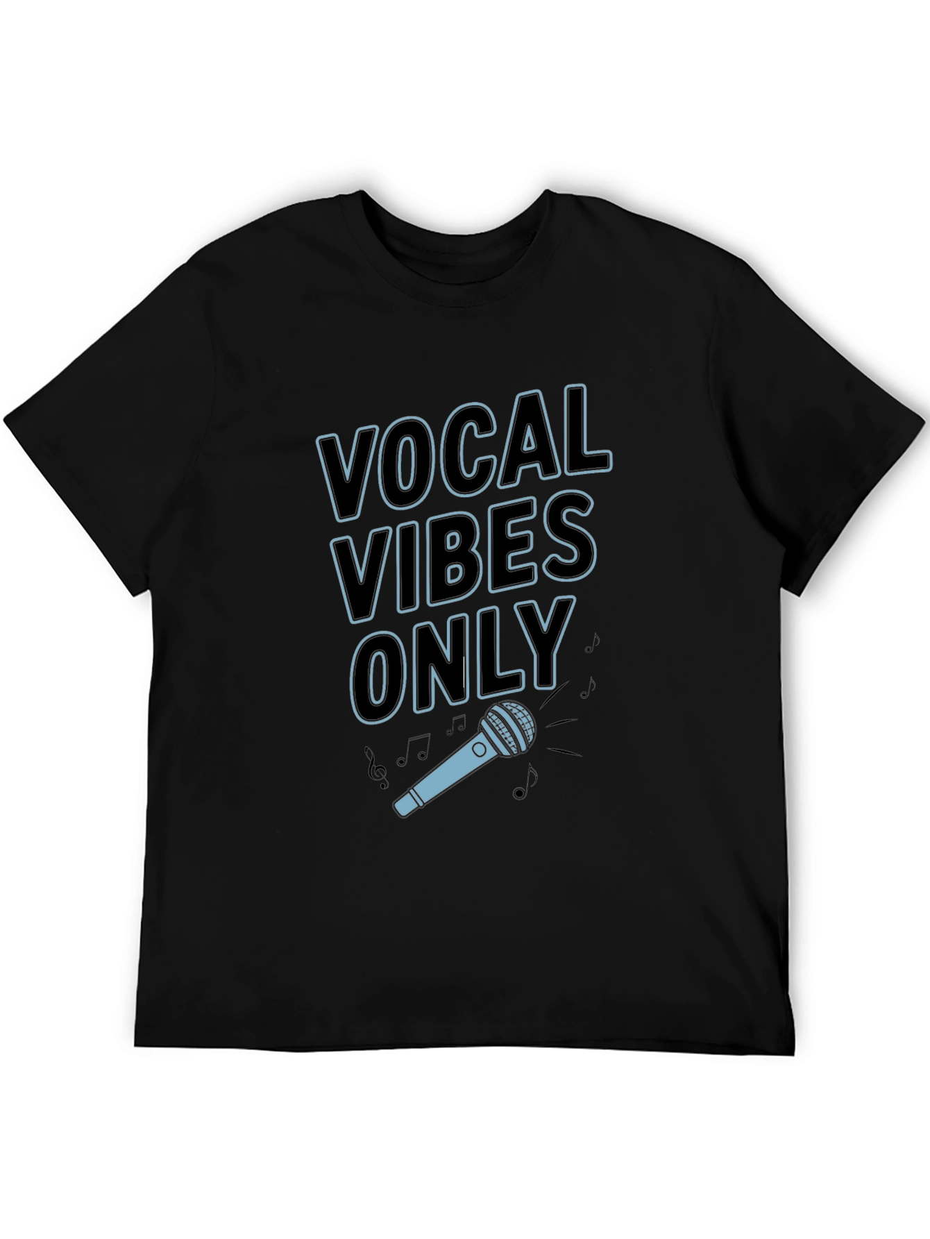 Black Vocal Vibes Only Graphic T-Shirt - Black view 5