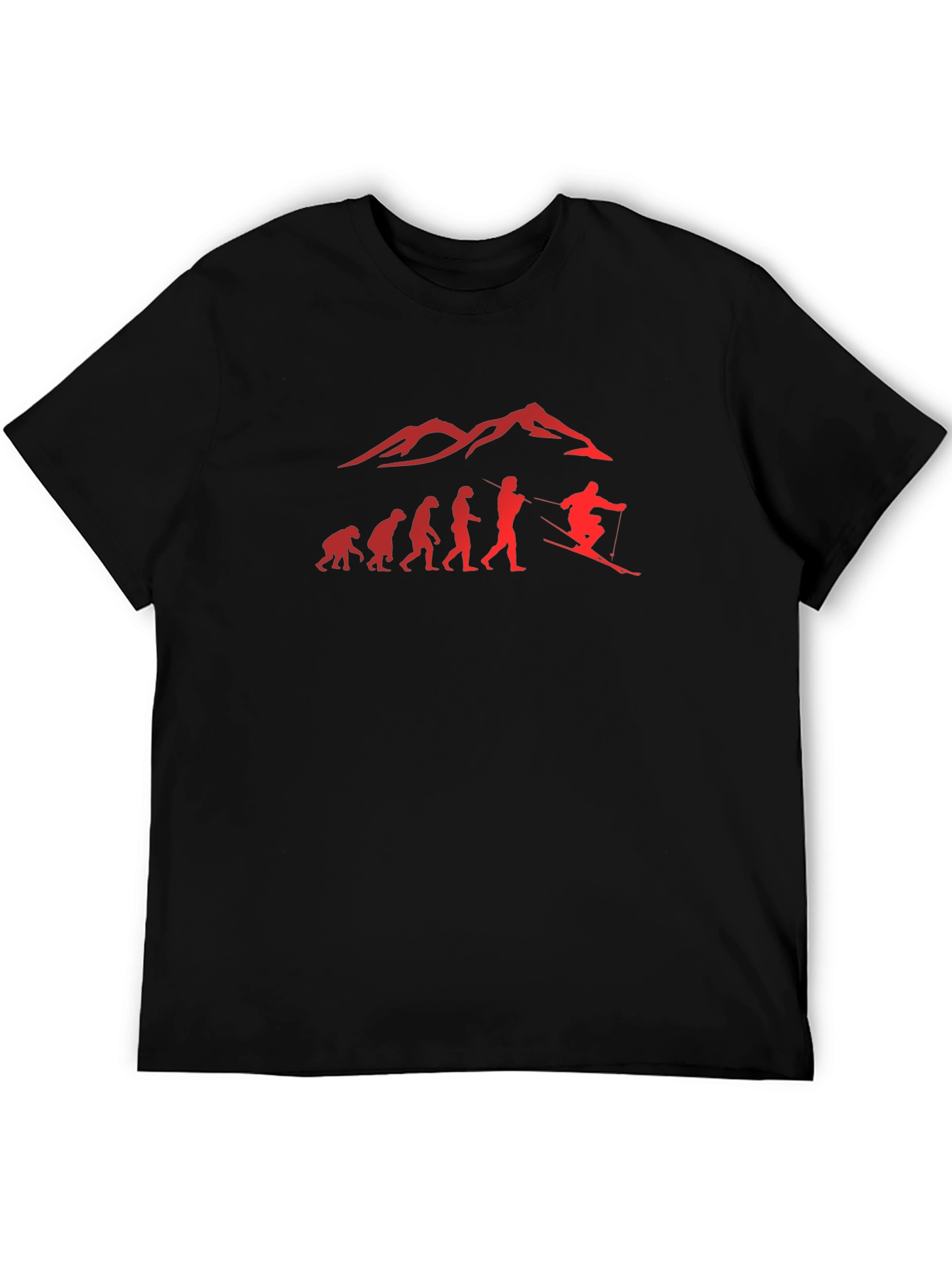 Black Evolution of Skiing Men's T-Shirt - Black view 5