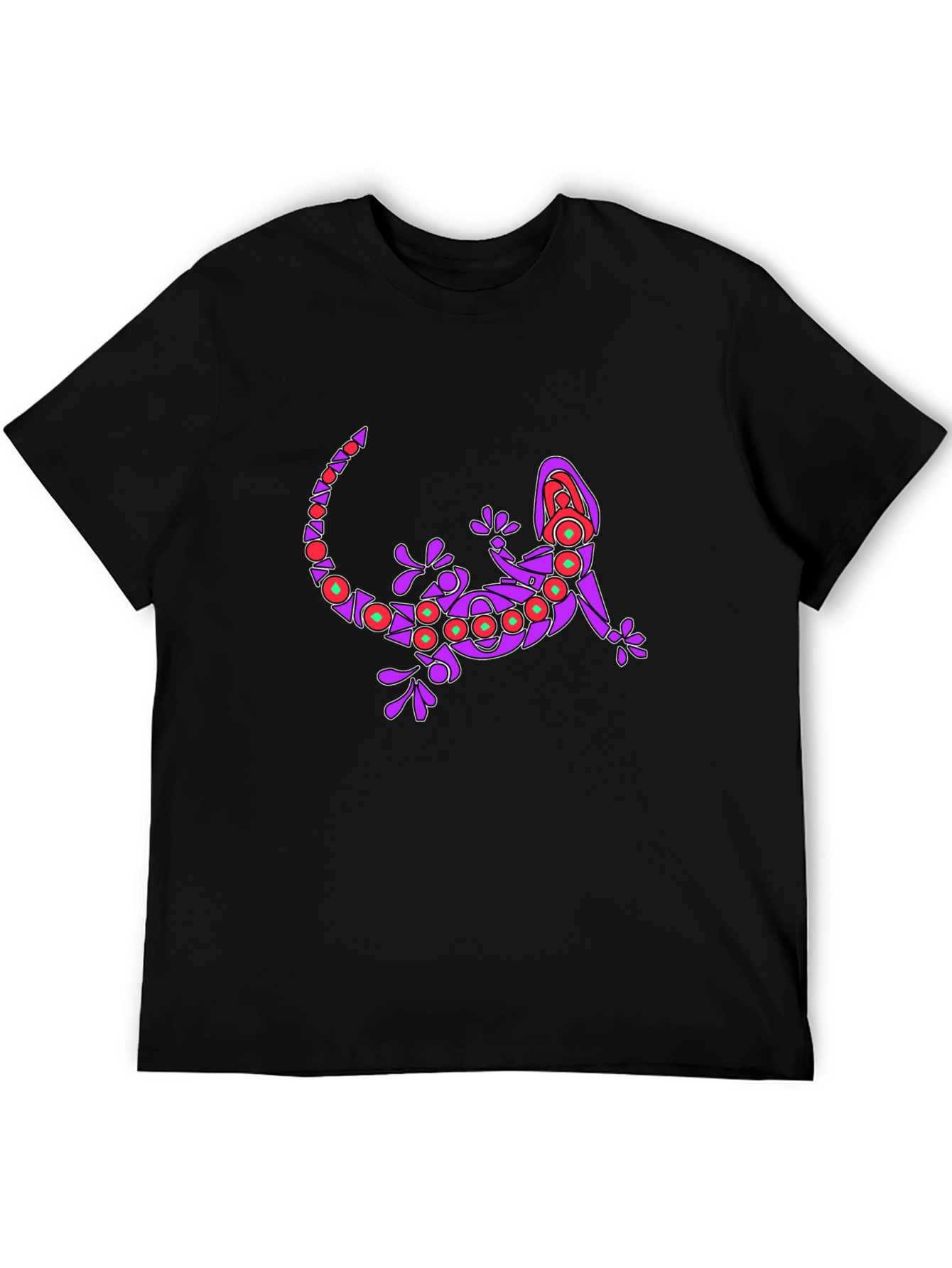 Black Lizard Graphic Print Crew Neck T-Shirt view 5