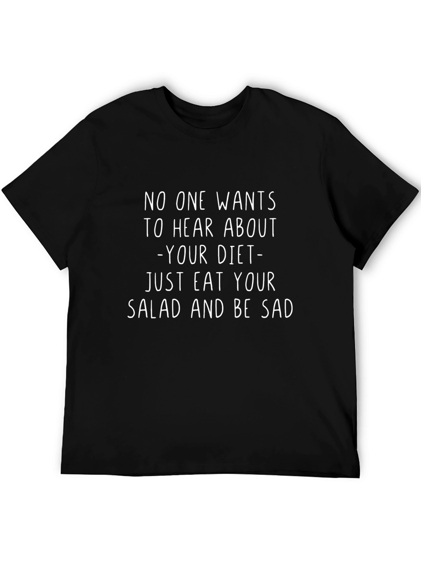 Black Eat Your Salad Men's Black Graphic Tee view 5