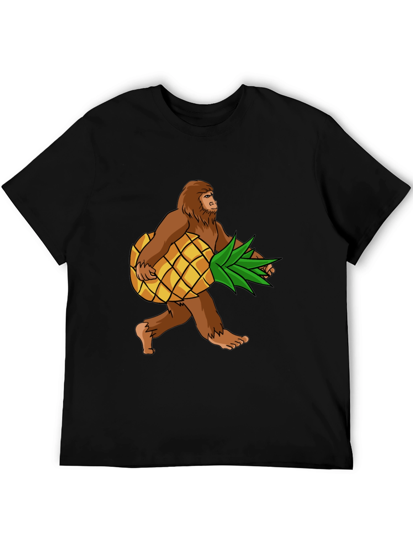 Black Sasquatch Pineapple T-Shirt - Funny Bigfoot Tee view 5