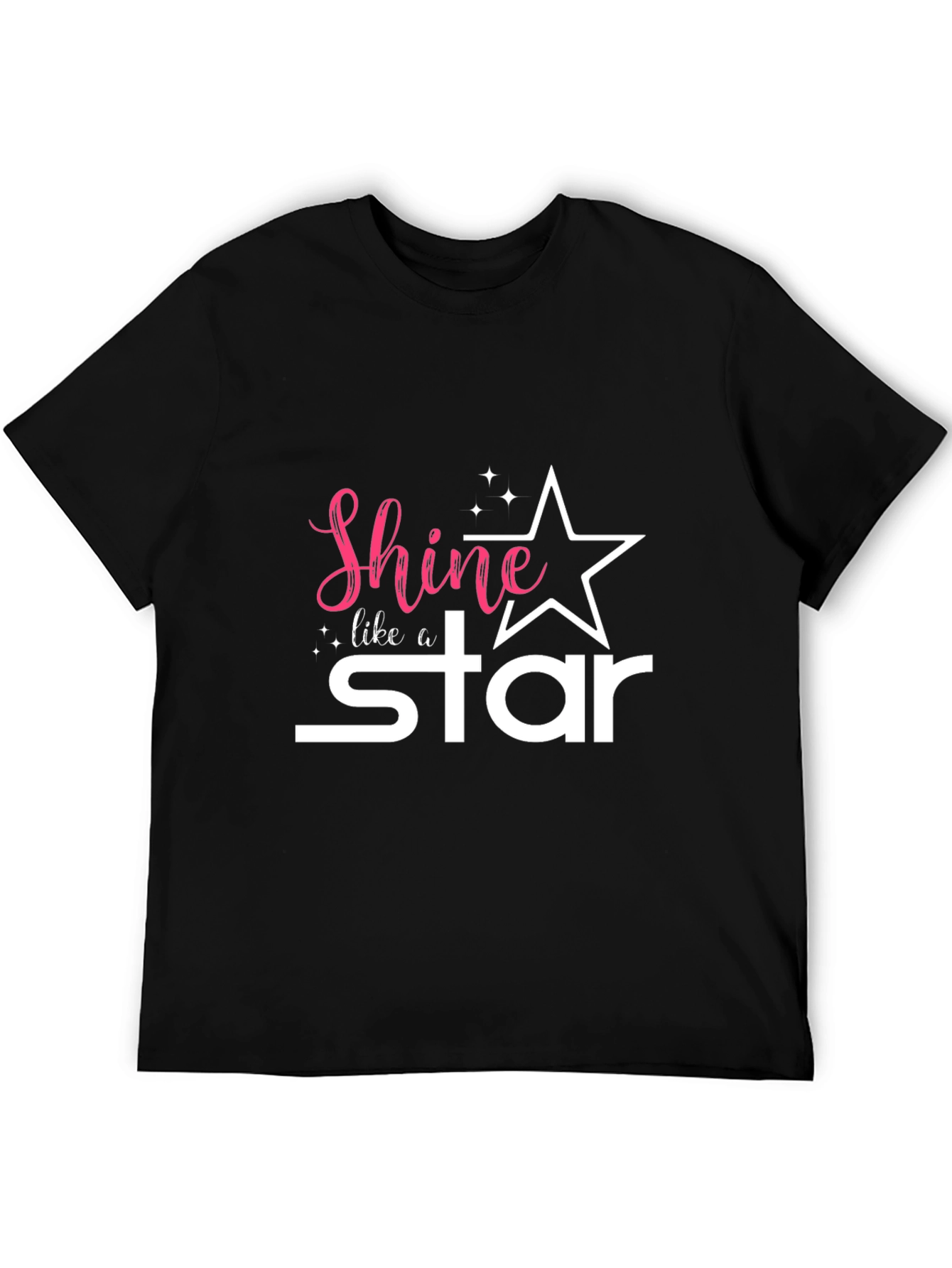 Black Shine Like a Star Graphic Tee - Black Unisex T-Shirt view 5