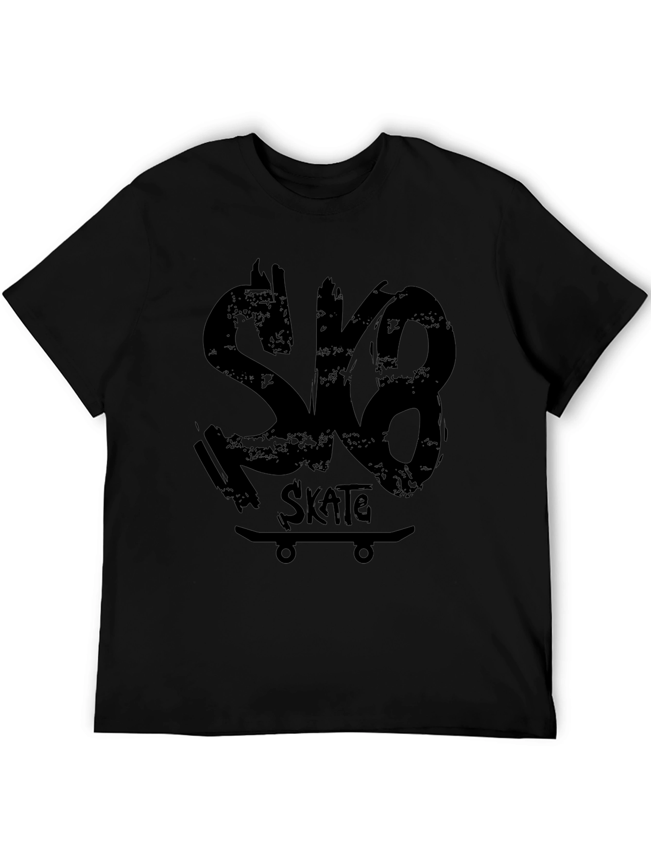 Black Sk8 Skate Black Graphic T-Shirt view 5