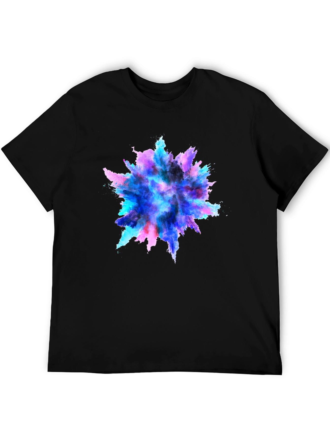 Black Colorful Burst Graphic Black T-Shirt view 5