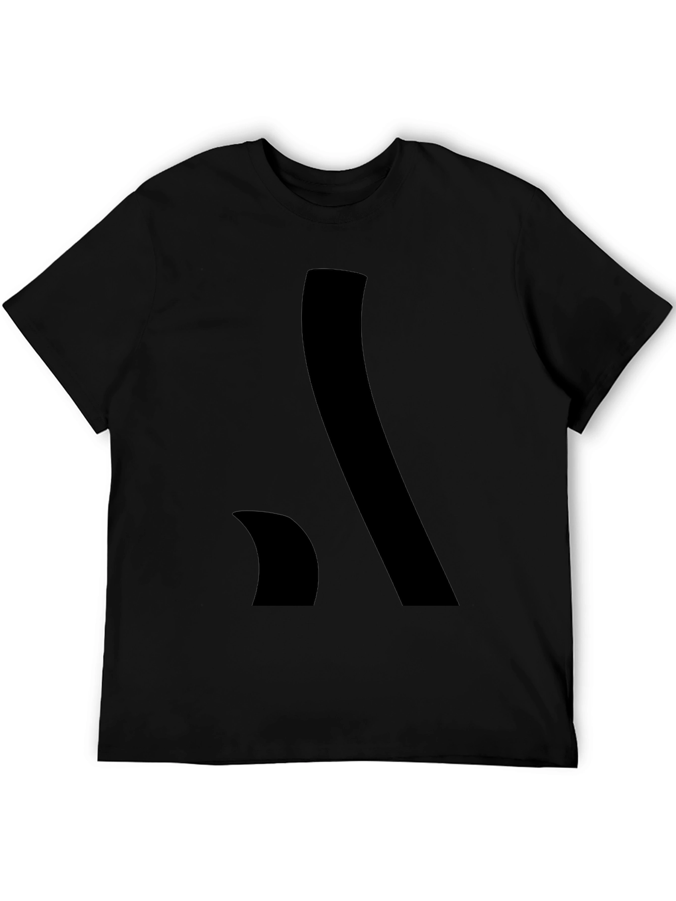 Black Stylish Black Graphic Tee - Abstract Design view 5