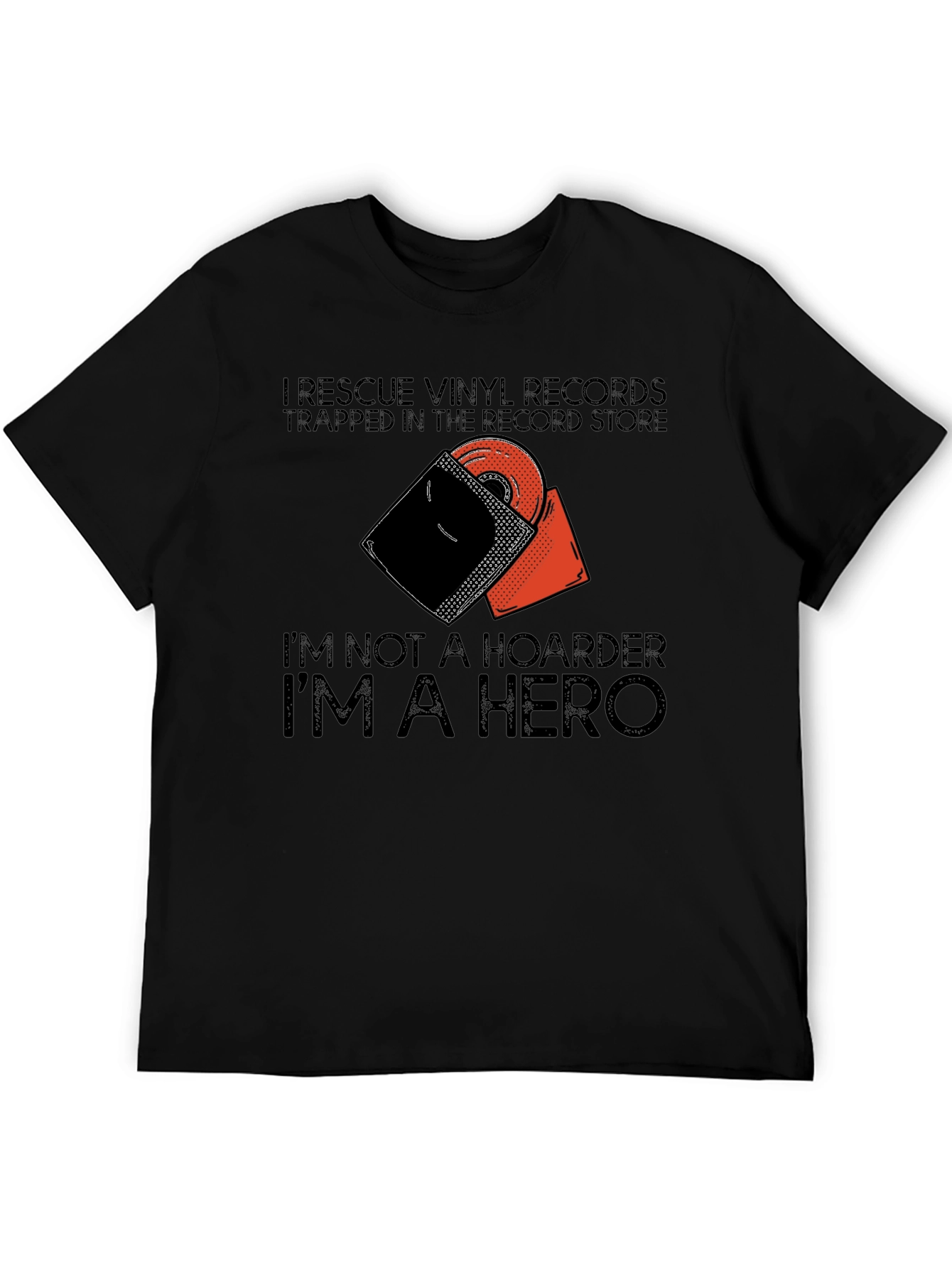 Black Vinyl Record Hero T-Shirt view 5