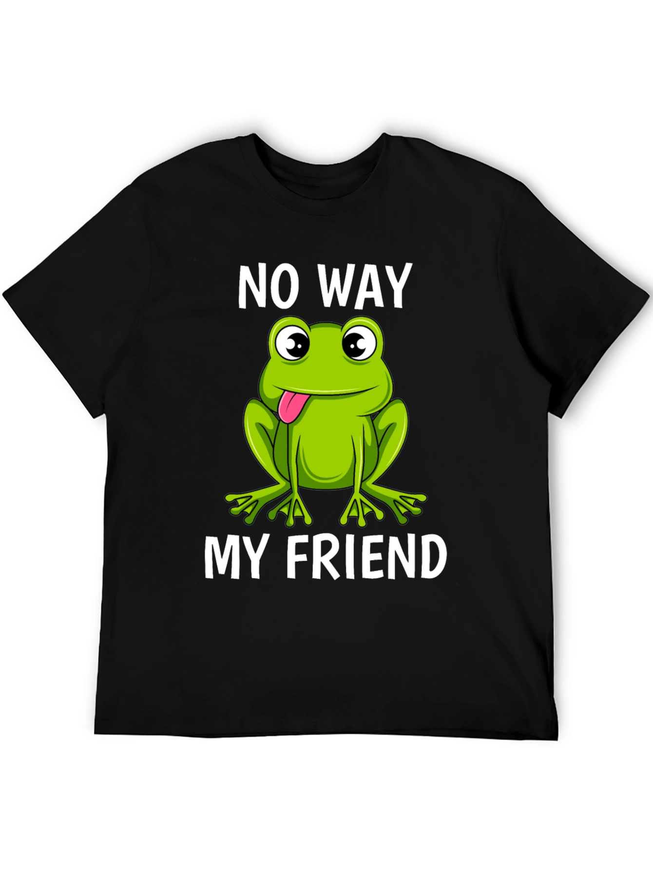 Black No Way My Friend Frog Graphic T-Shirt view 5