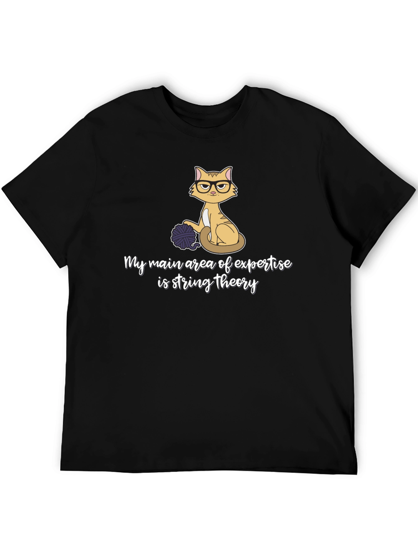 Black String Theory Cat T-Shirt view 5