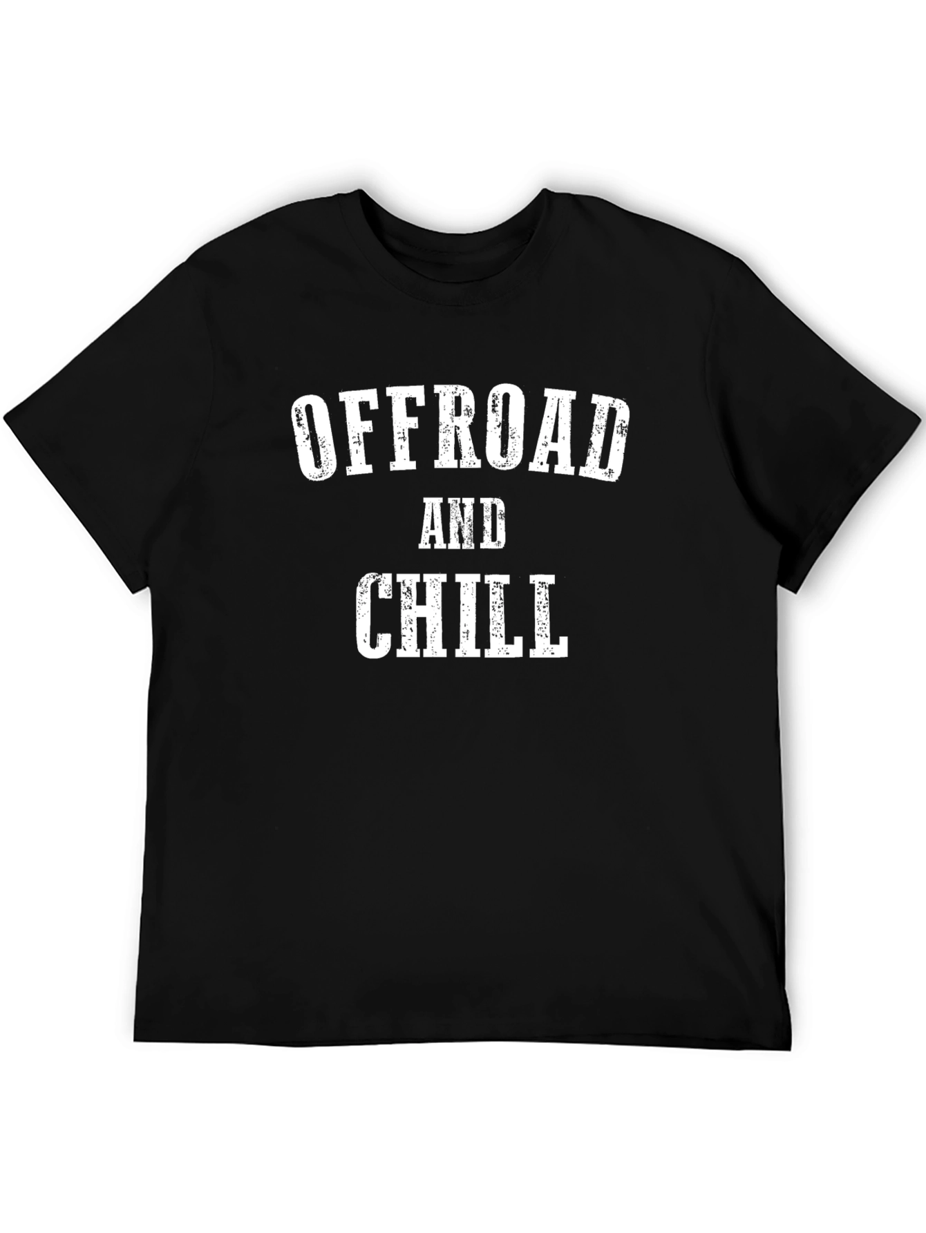 Black Offroad and Chill Graphic Tee - Black Cotton T-Shirt view 5