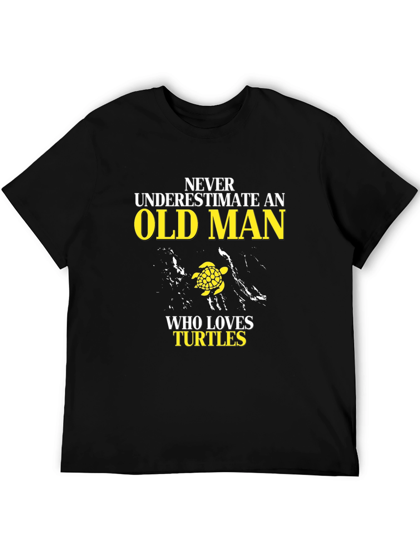 Black Never Underestimate an Old Man Turtle Lover T-Shirt view 5