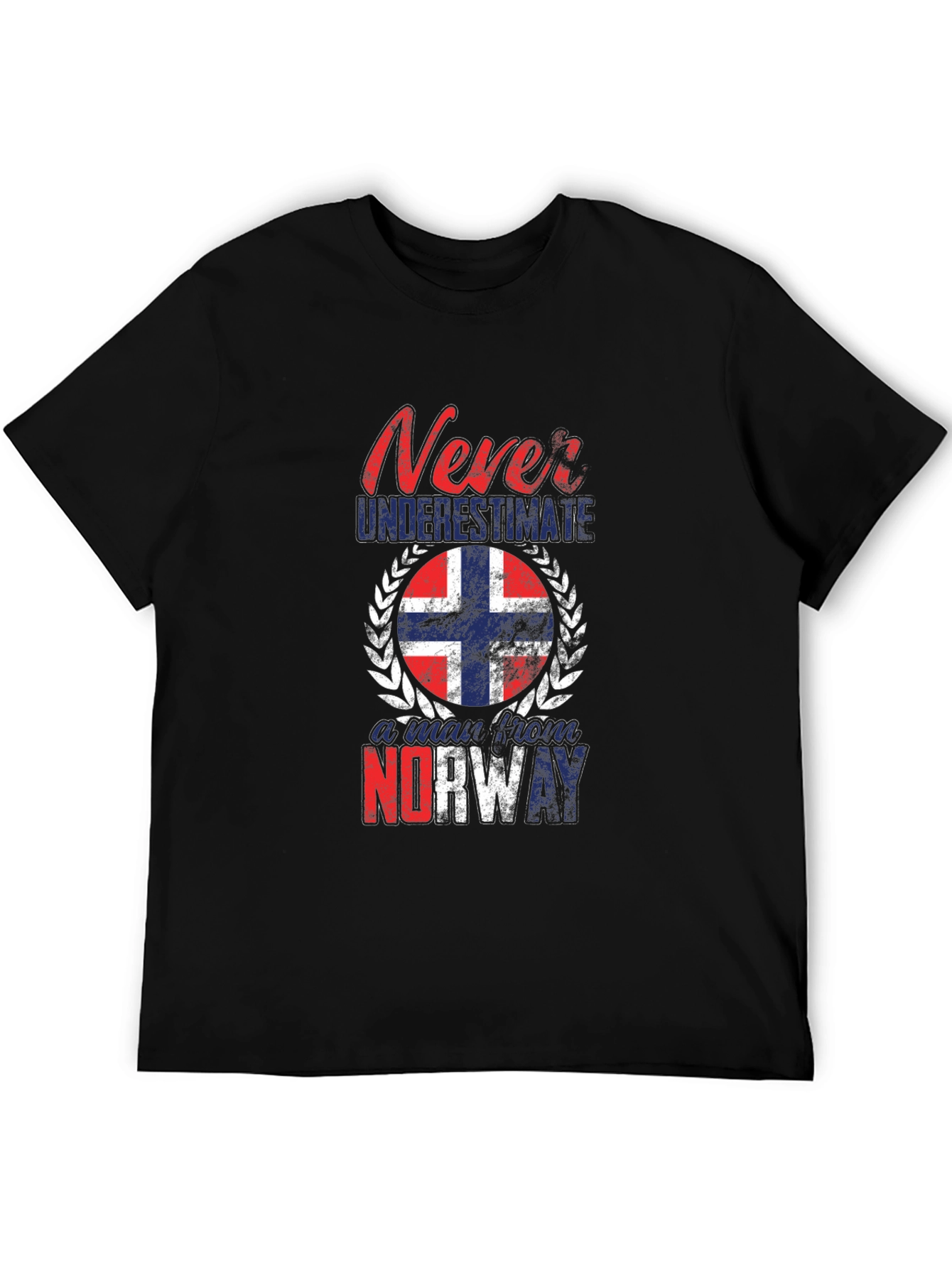 Black Never Underestimate Norway T-Shirt view 5
