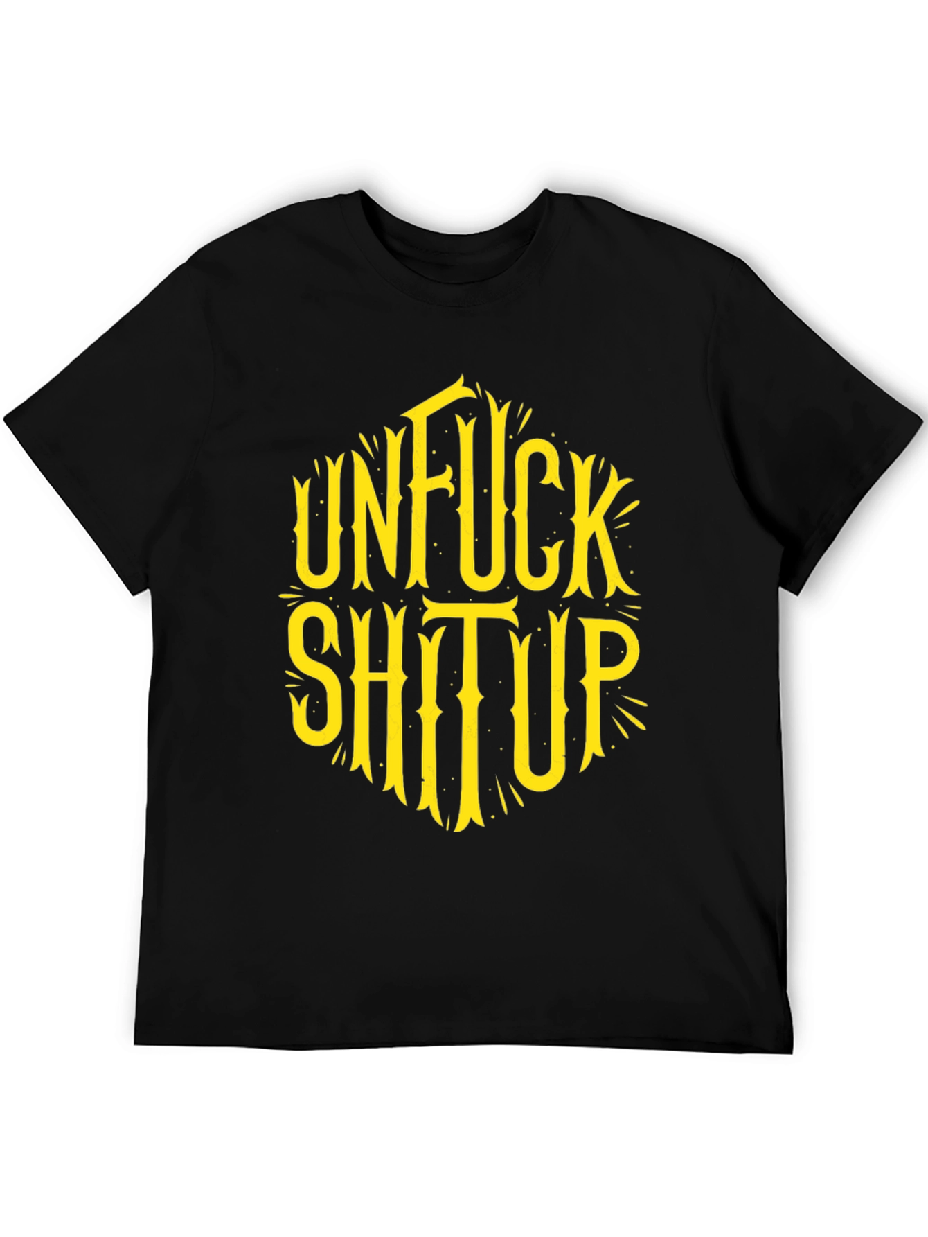 Black Unfuck Shit Up Graphic Tee - Black view 5