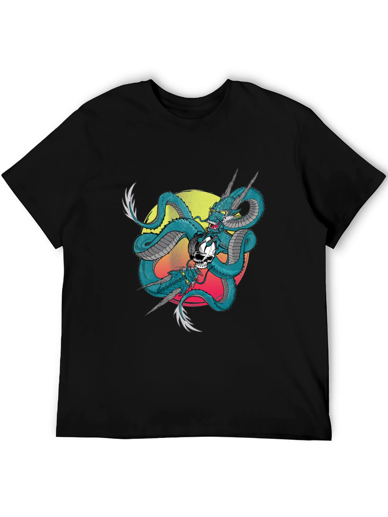 Black Dragon & Skull Graphic Tee - Unique Design view 5