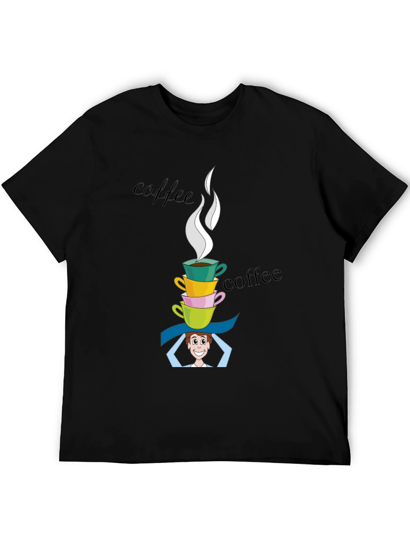 Black Coffee Stack Programmer T-Shirt view 5