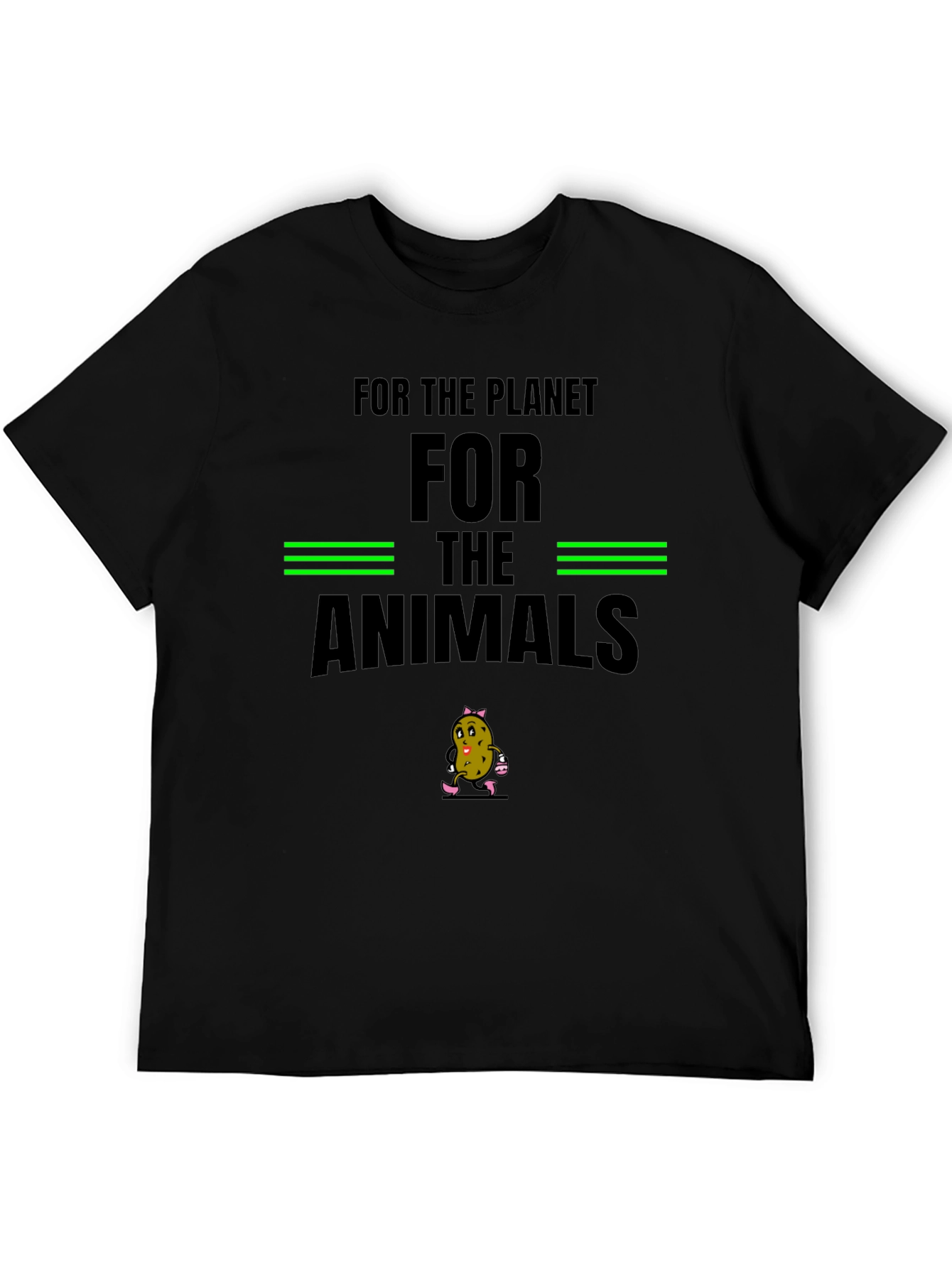 Black Vegan T-Shirt - For the Animals view 5