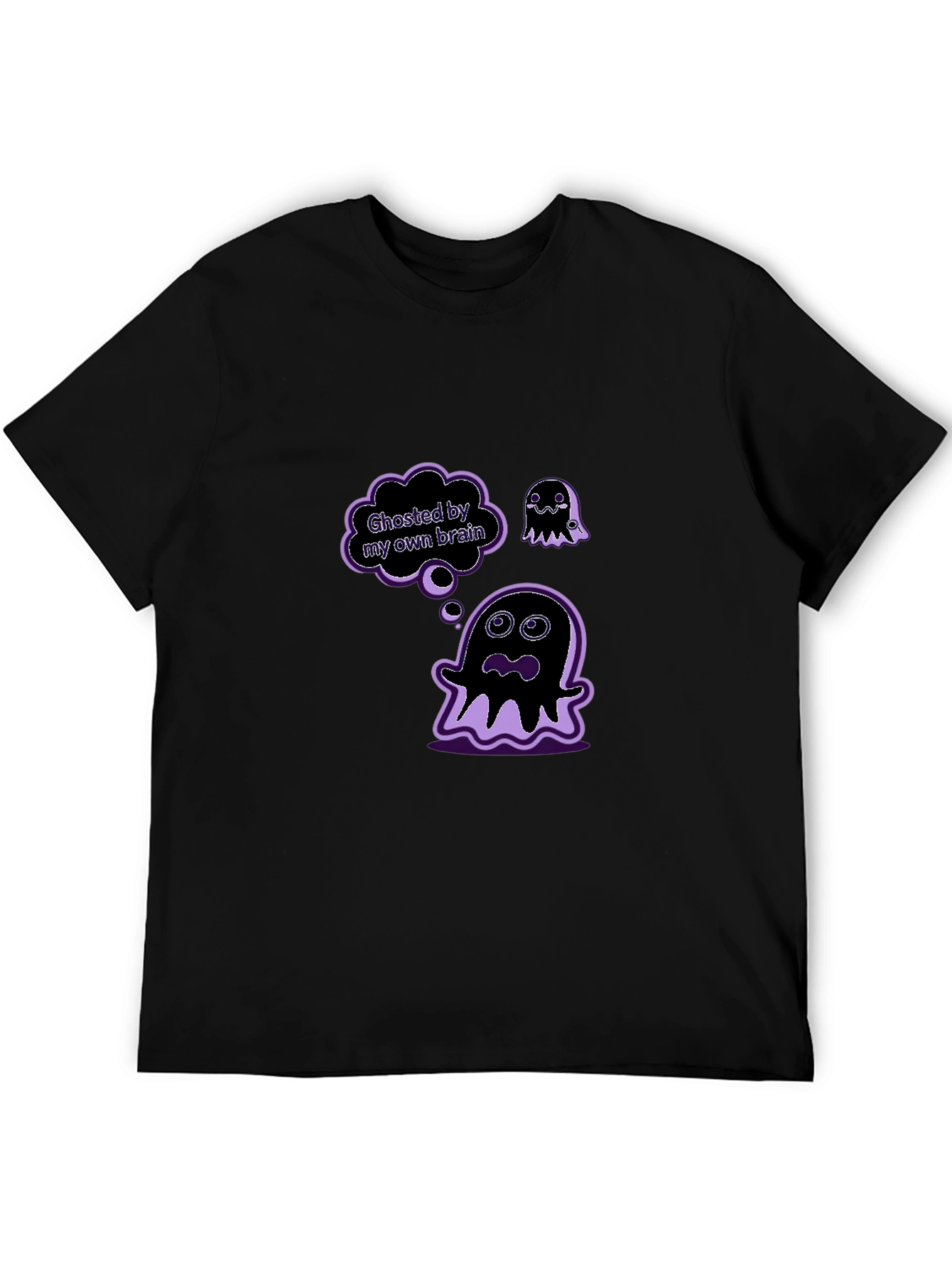Black Ghosted by My Own Brain Graphic T-Shirt view 5