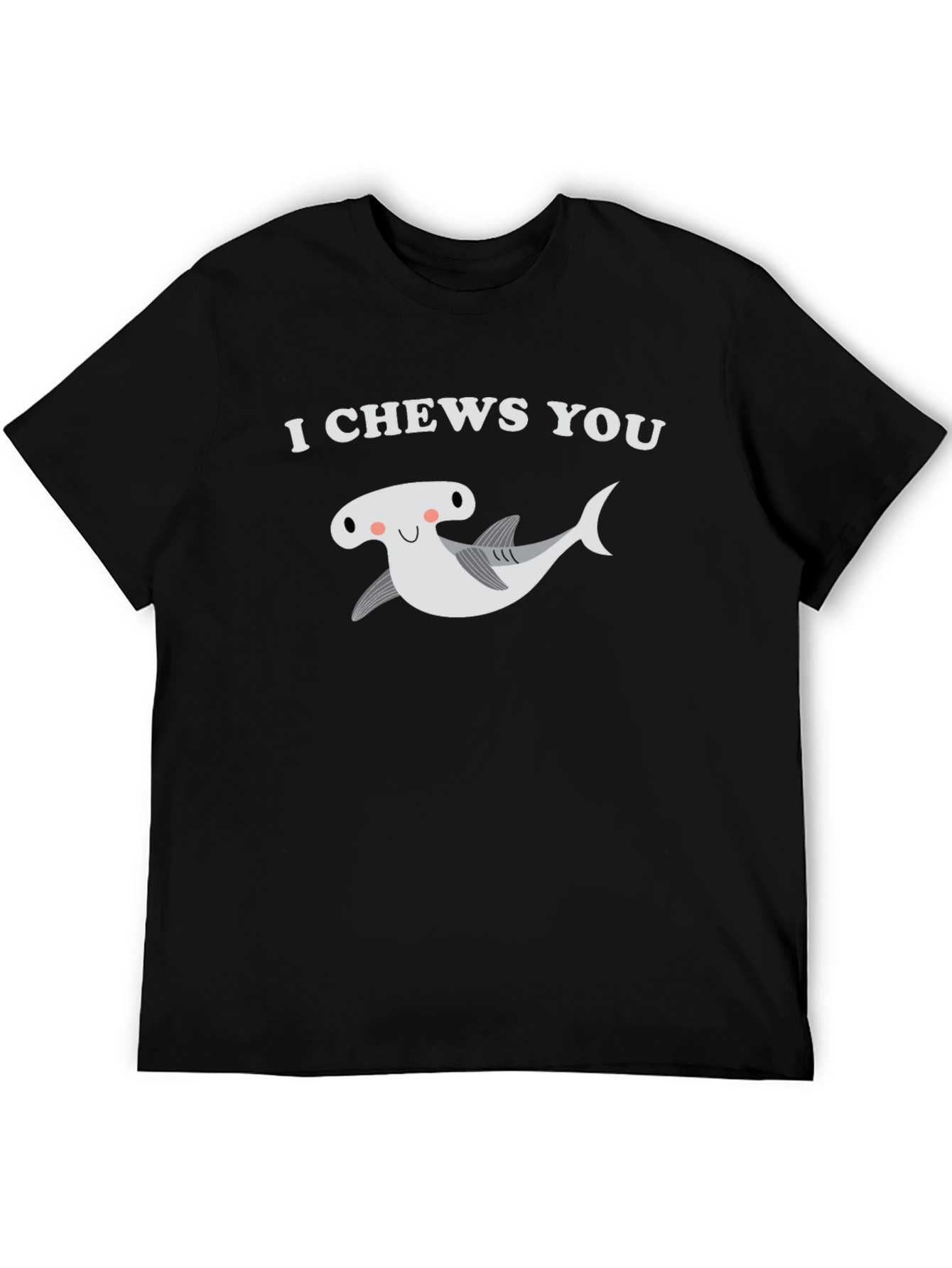 Black I Chews You Hammerhead Shark T-Shirt view 5