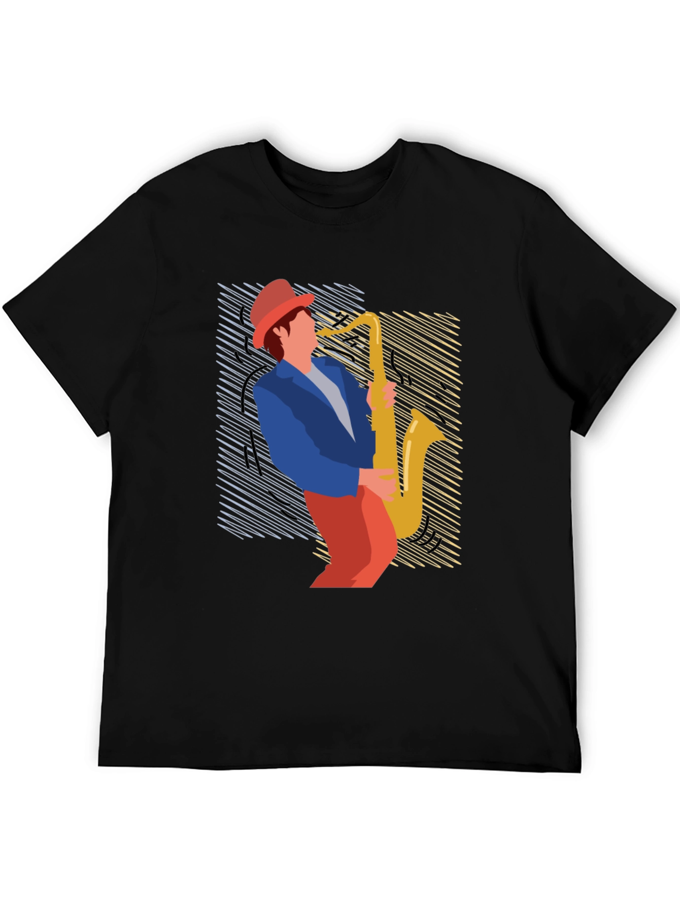 Black Jazz Saxophone Graphic Tee view 5