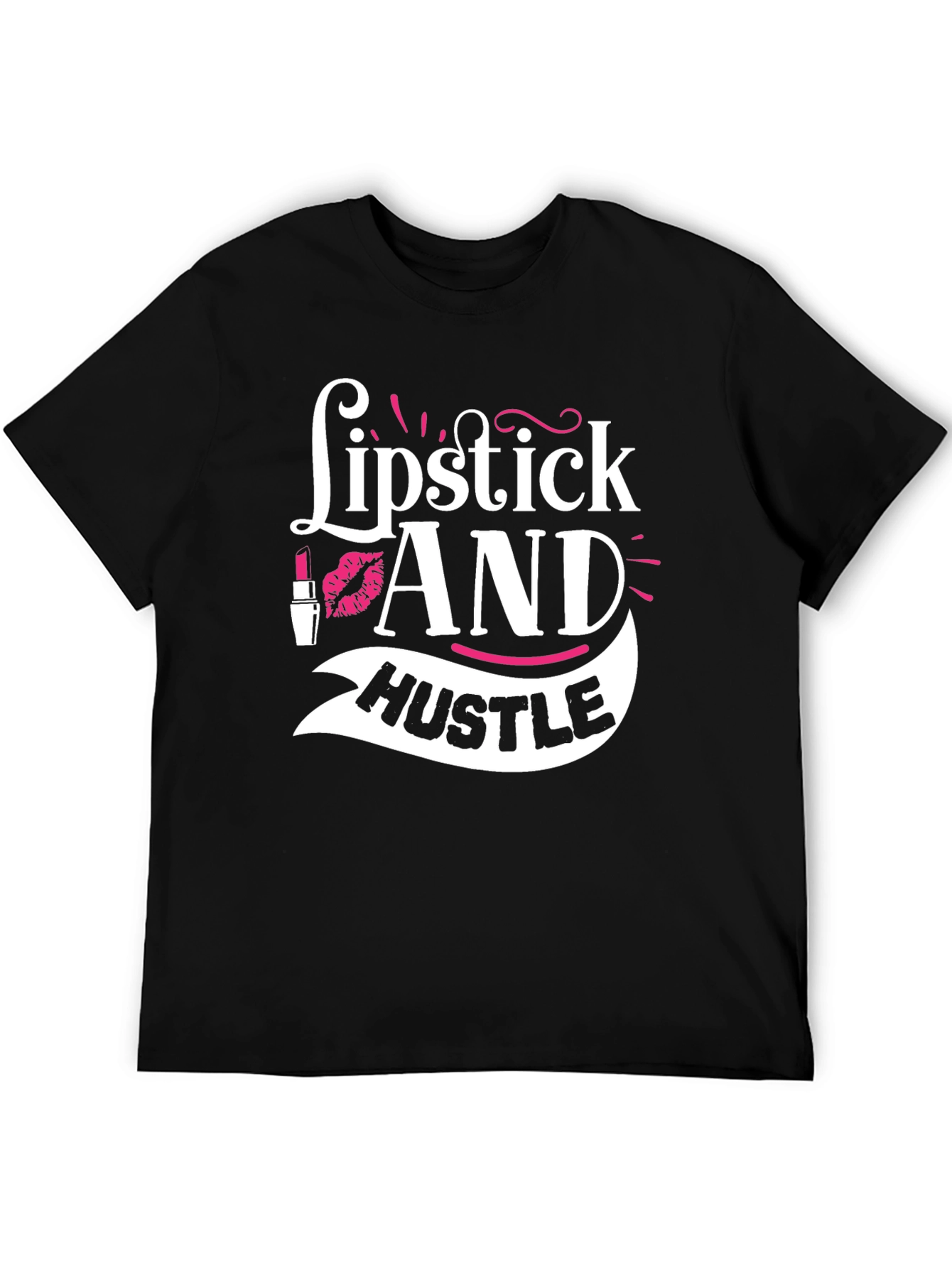 Black Lipstick and Hustle Graphic T-Shirt view 5