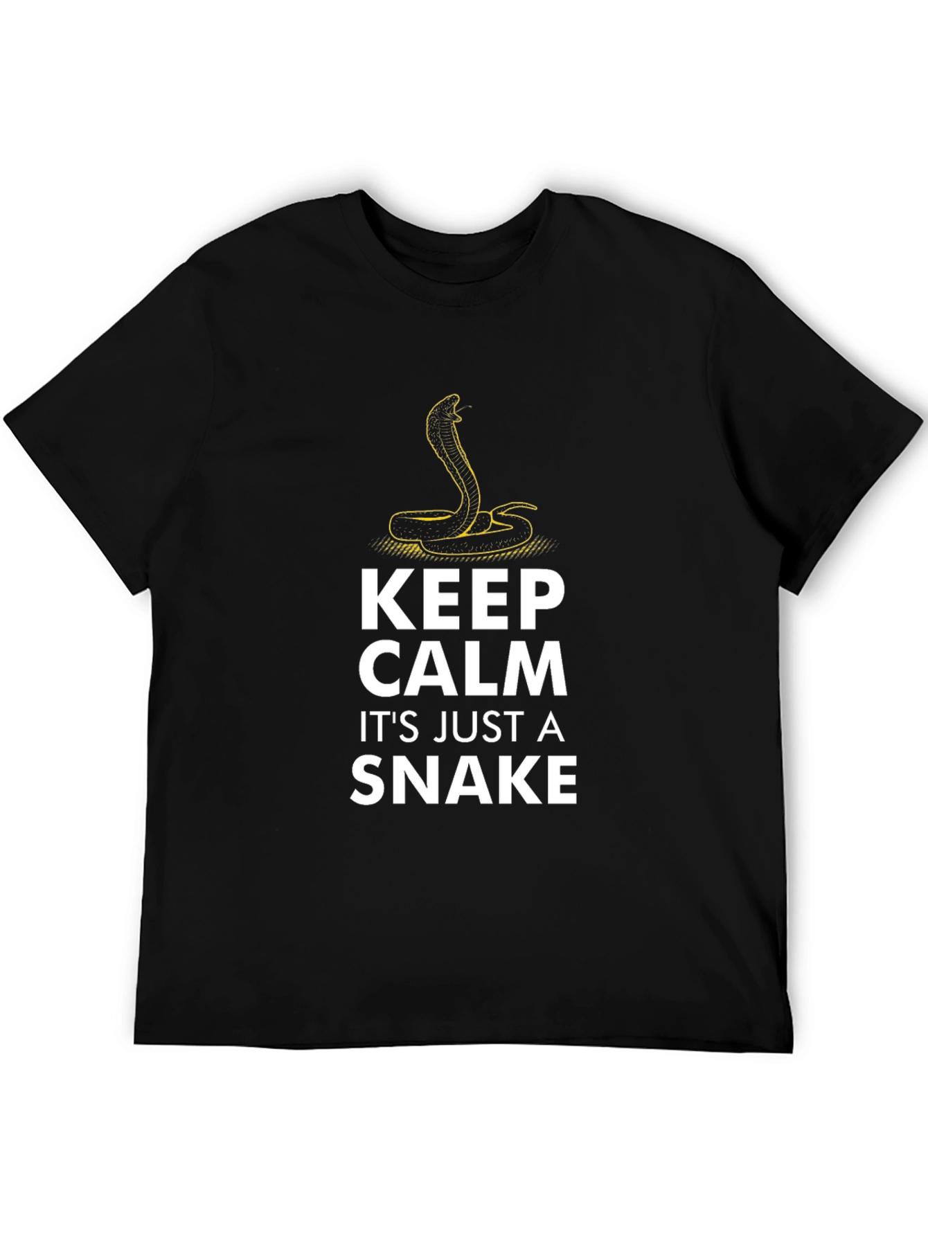 Black Keep Calm Snake T-Shirt - Funny Graphic Tee view 5