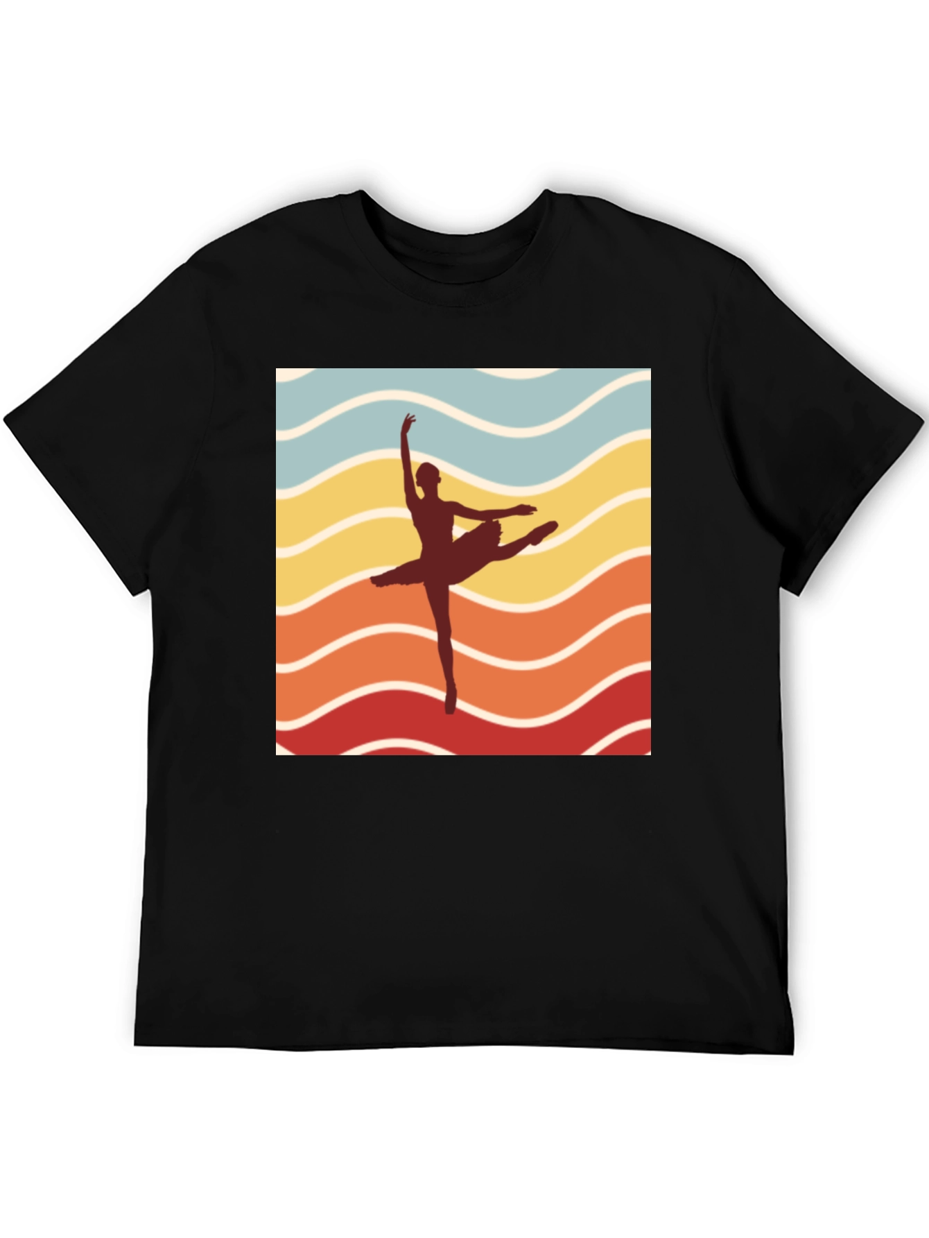 Black Ballet Retro Tee - Dancer Silhouette view 5