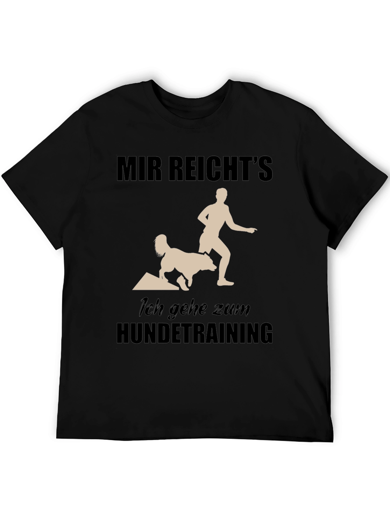 Black Dog Training T-Shirt: Funny German Saying view 5