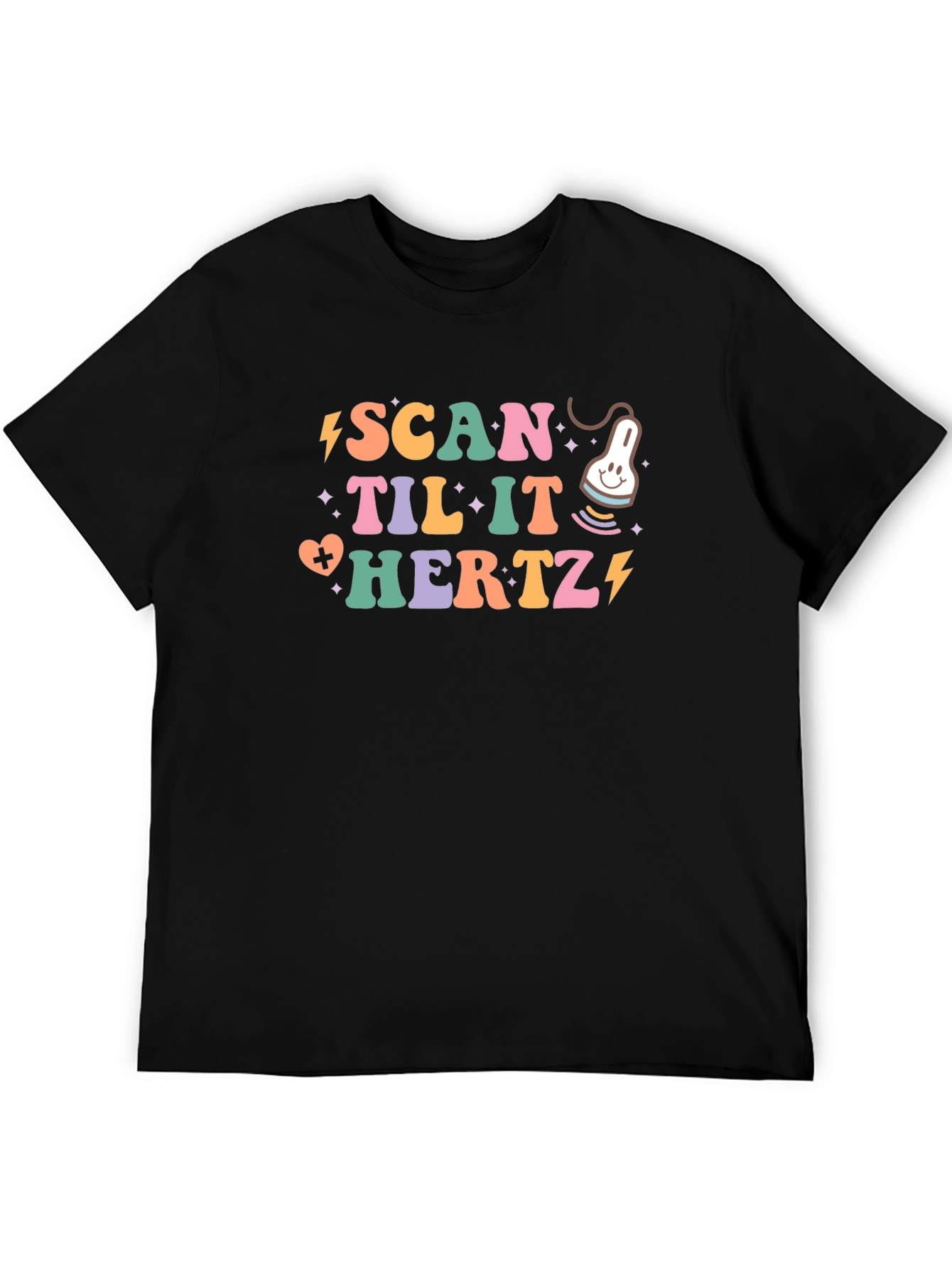 Black Scan Til It Hertz Ultrasound T-Shirt view 5