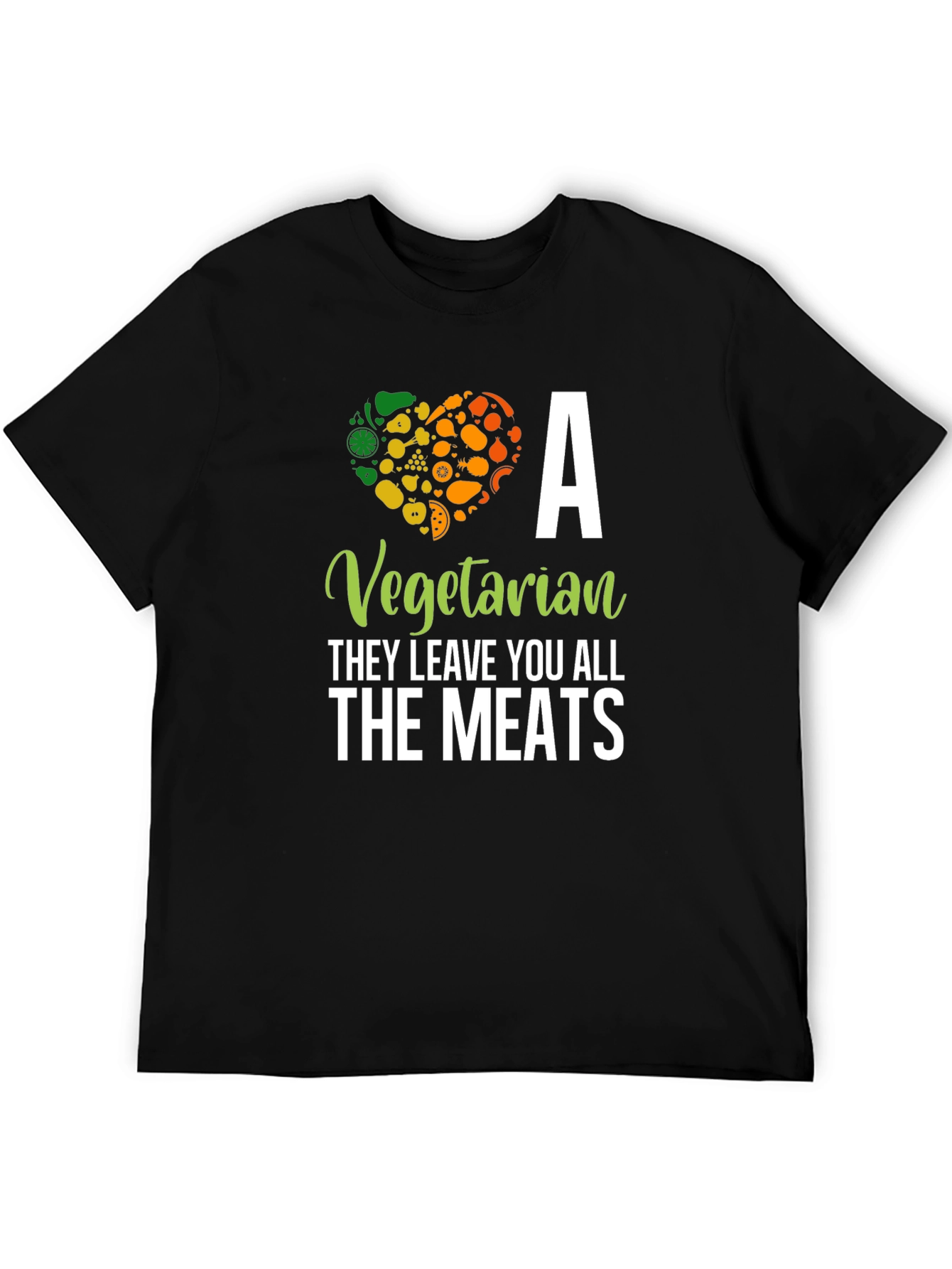 Black Vegetarian T-Shirt: They Leave You All The Meats! view 5