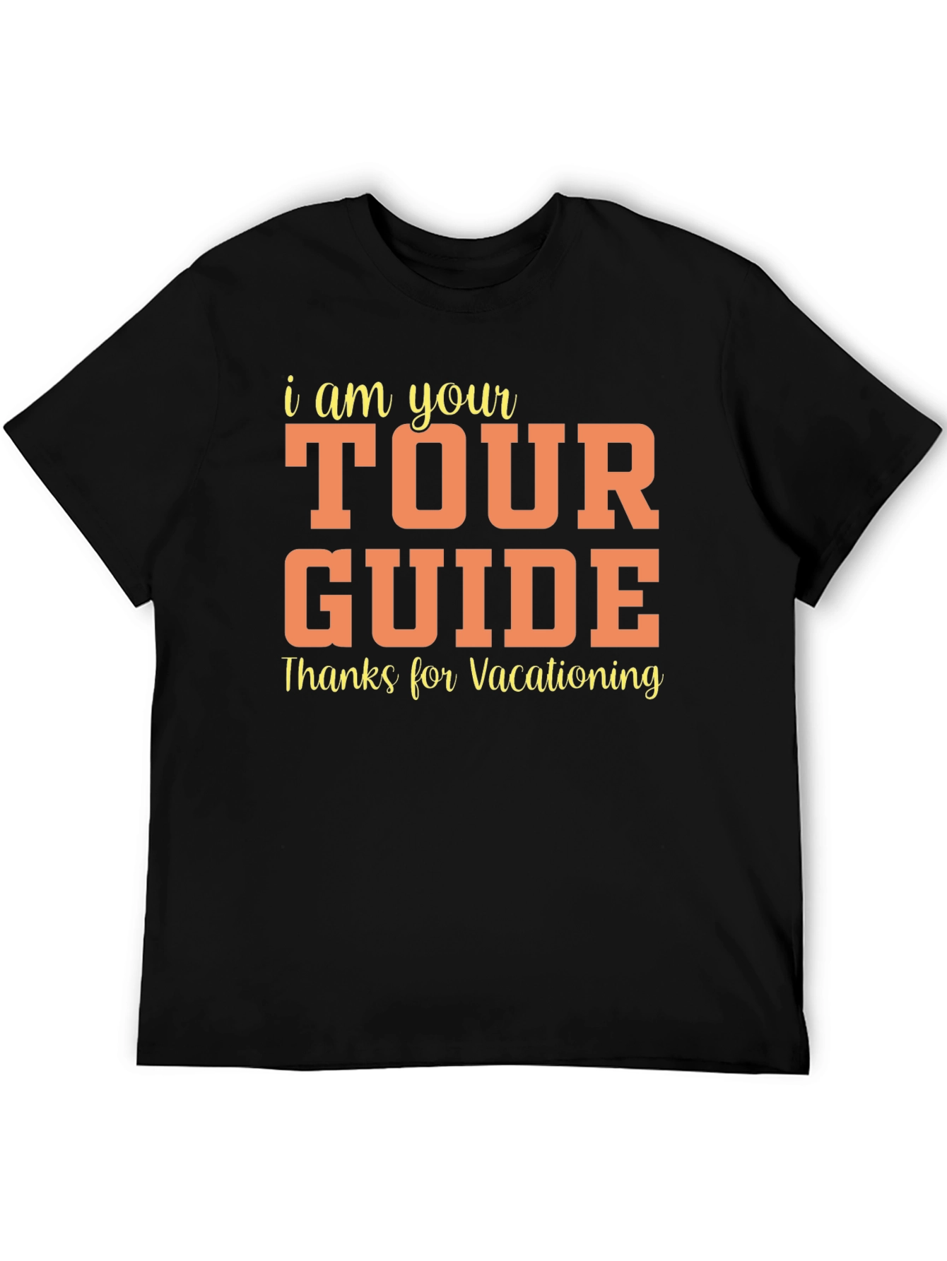 Black Tour Guide Vacationing Tee view 5